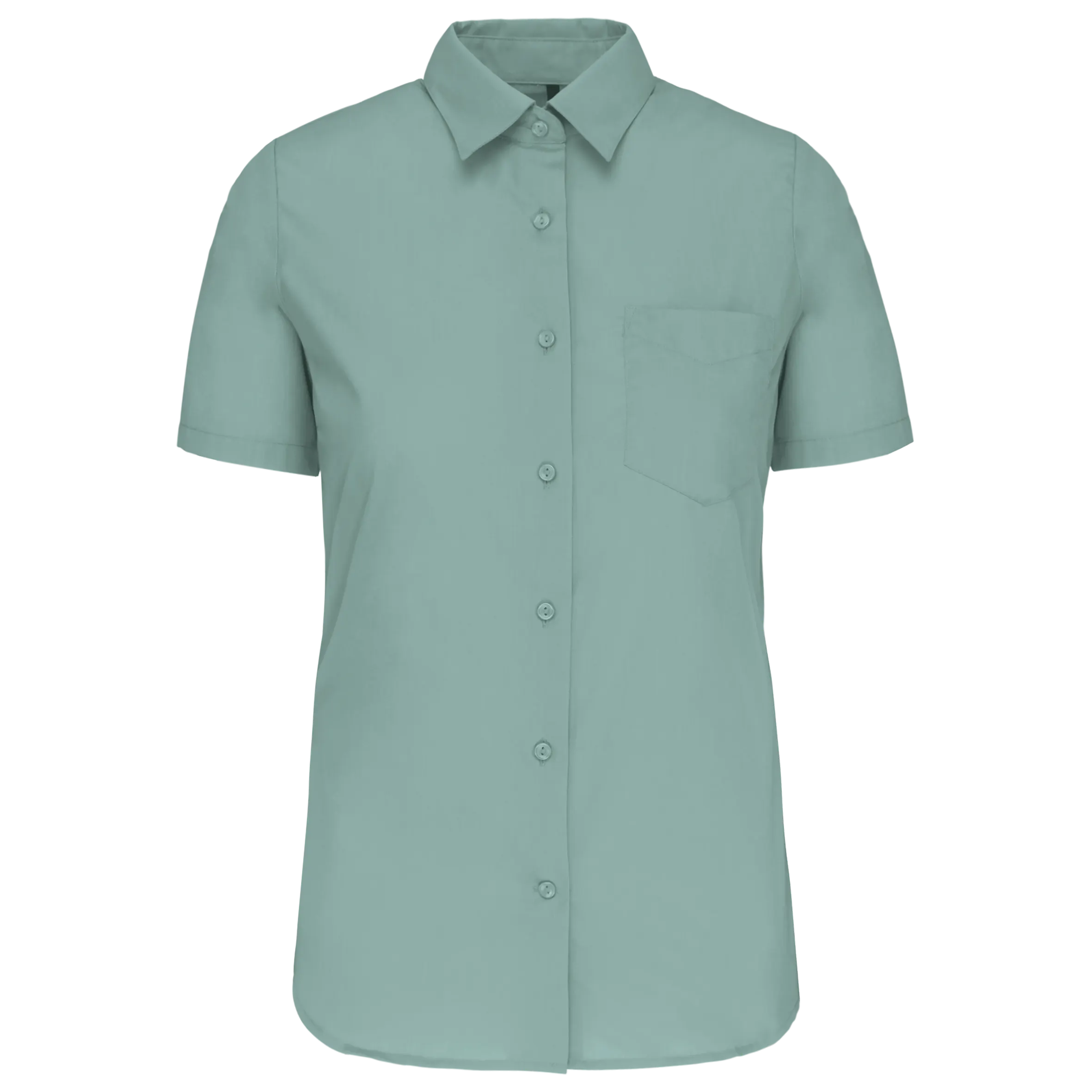 Camisa popelina de polialgodón manga corta de fácil cuidado mujer