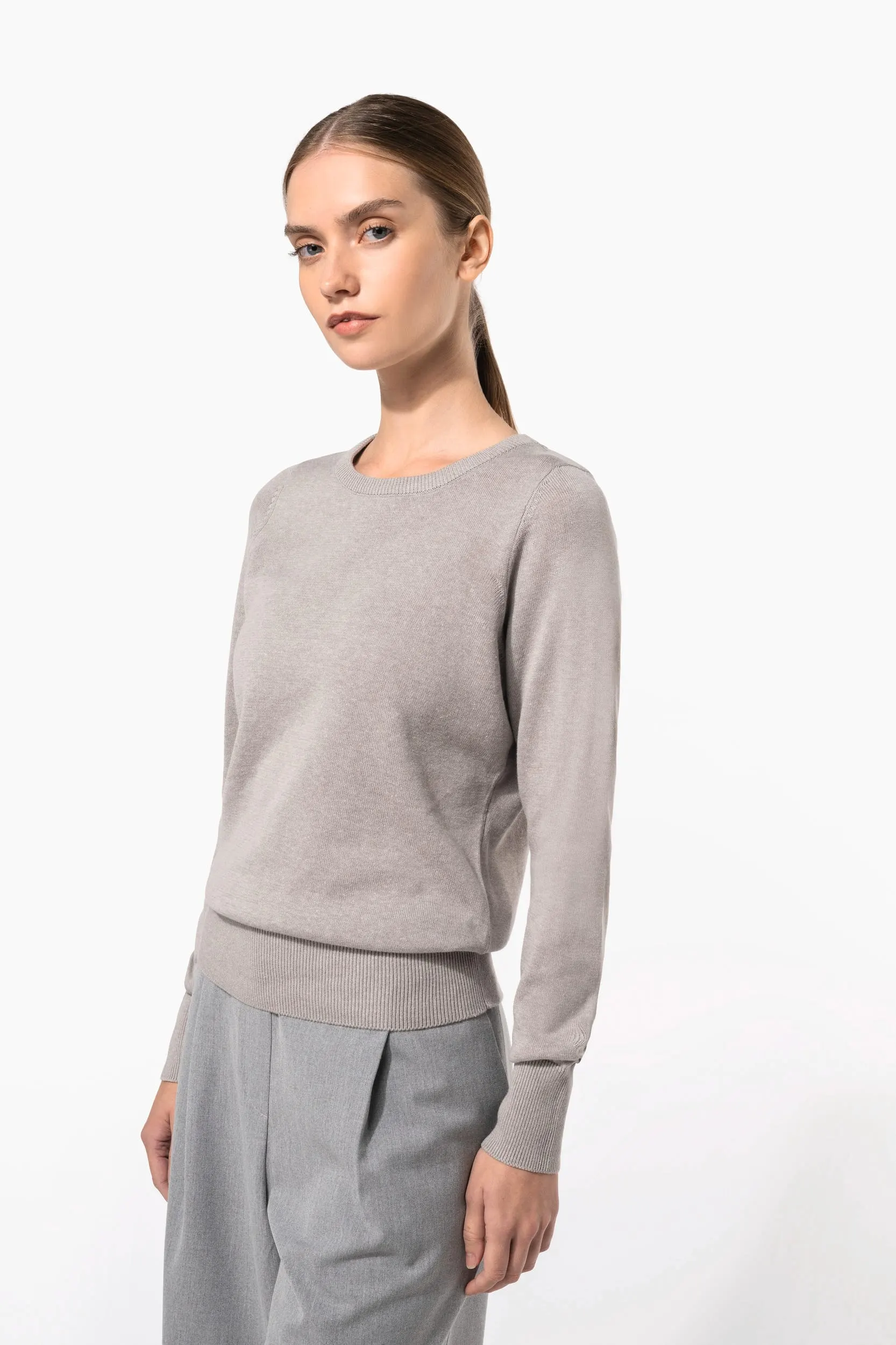 Jersey cuello redondo manga larga mujer