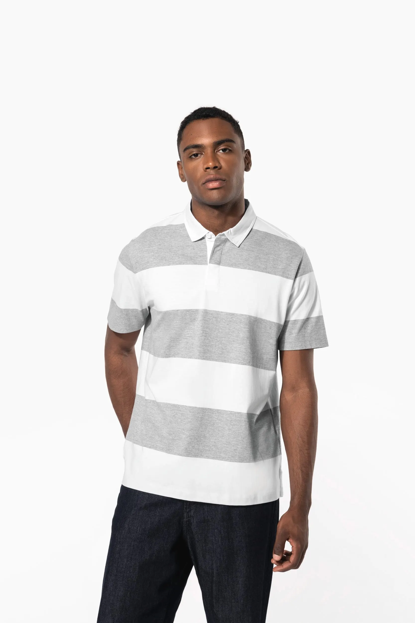 Polo a rayas manga corta unisex