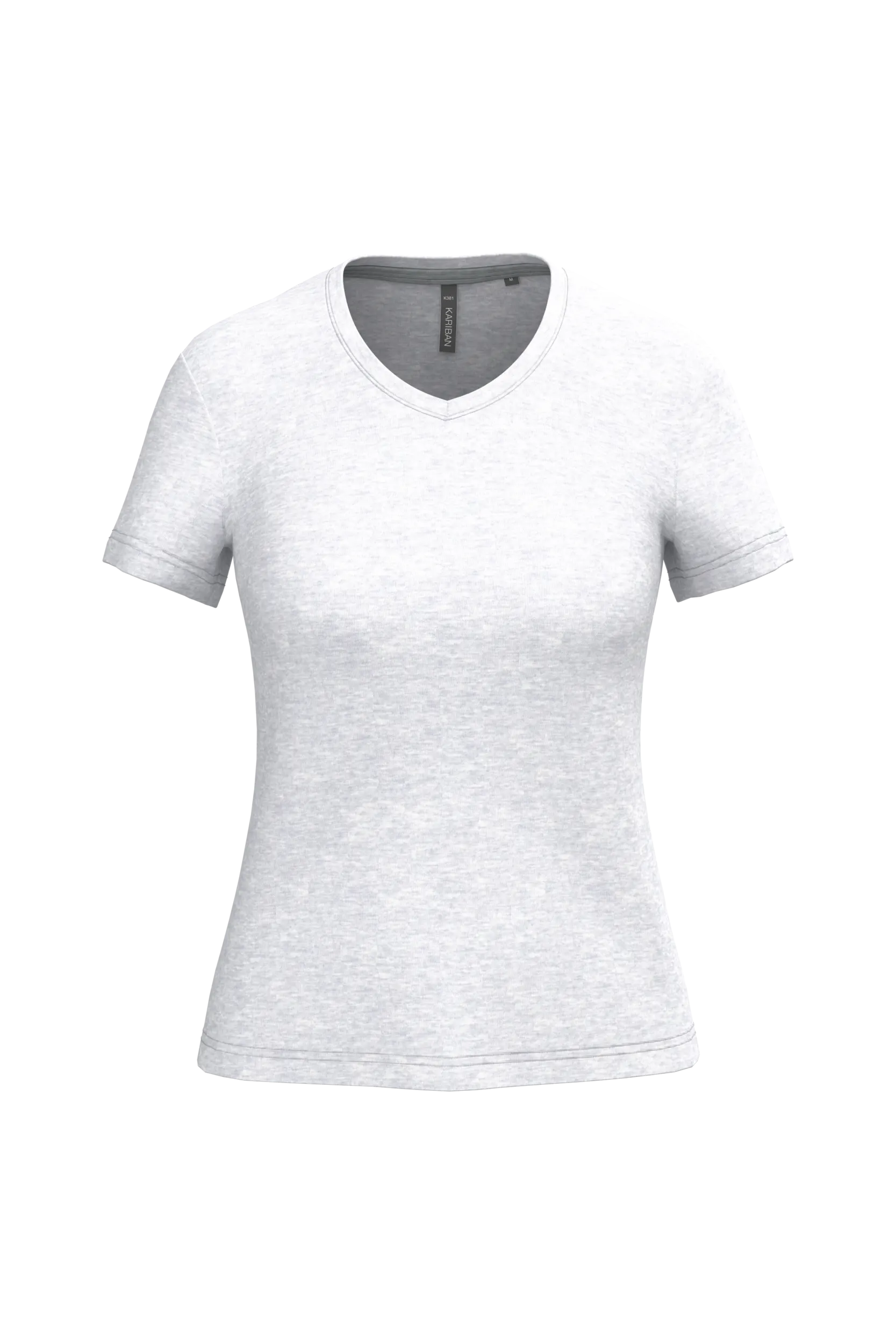 Camiseta de manga cota y cuello de pico mujer