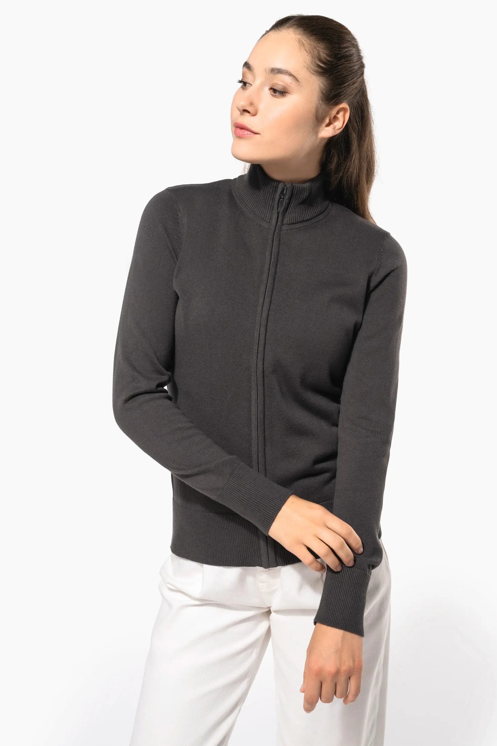 Chaqueta de punto con cremallera mujer