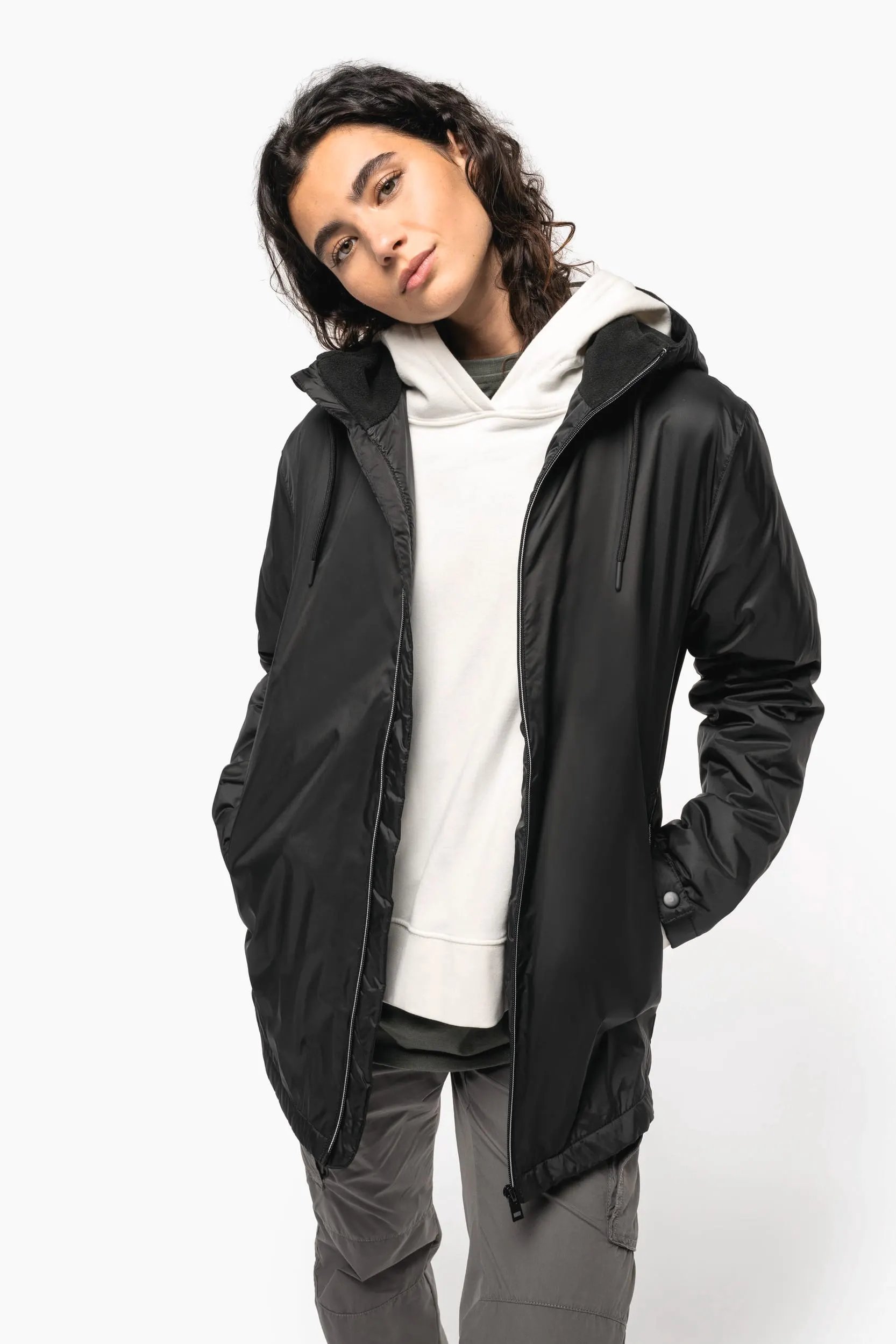 Chaqueta con capucha y forro de micropolar - Unisex
