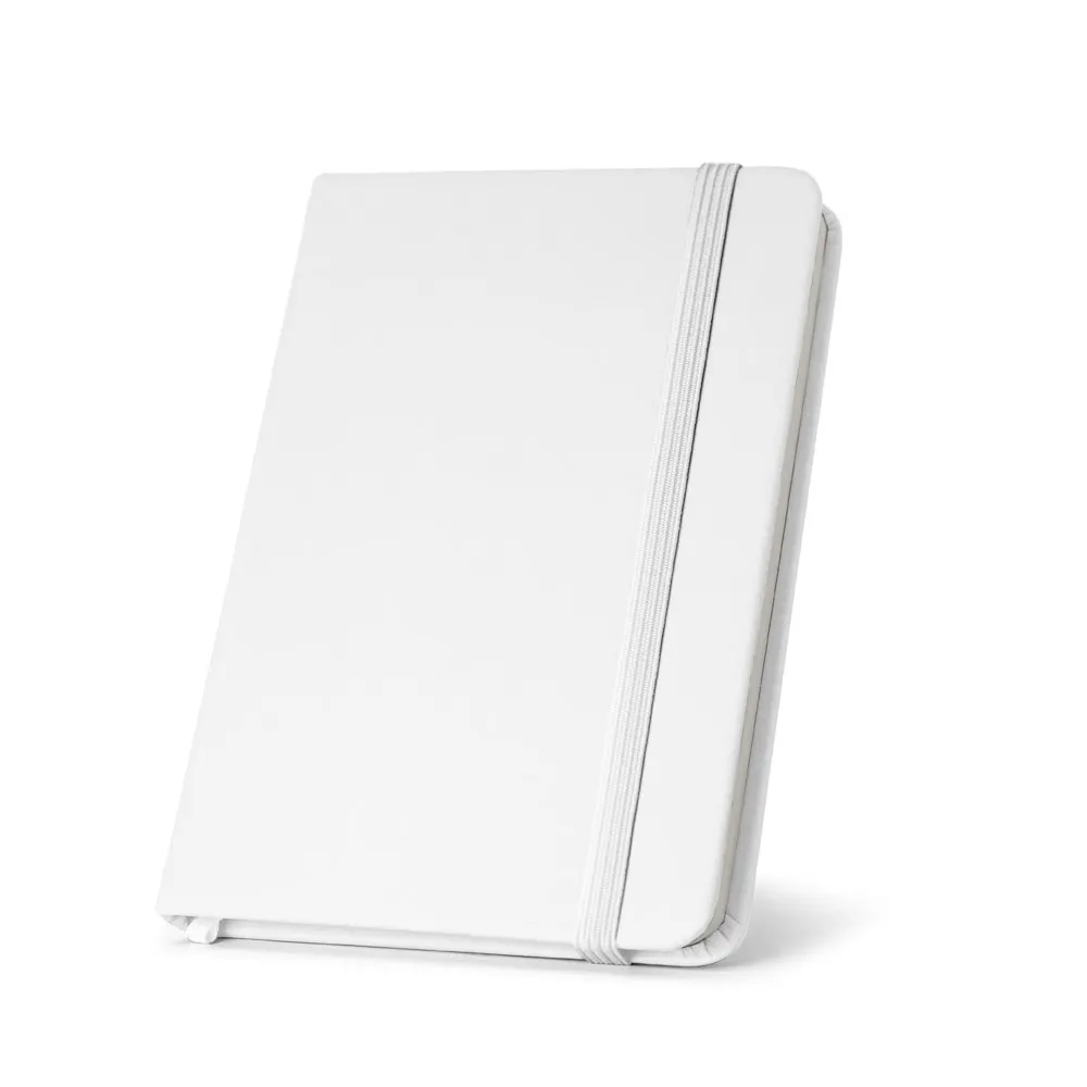CAMPUS. Cuaderno A5 de tapa dura en PU (35% reciclado) con páginas rayadas 100% reciclado