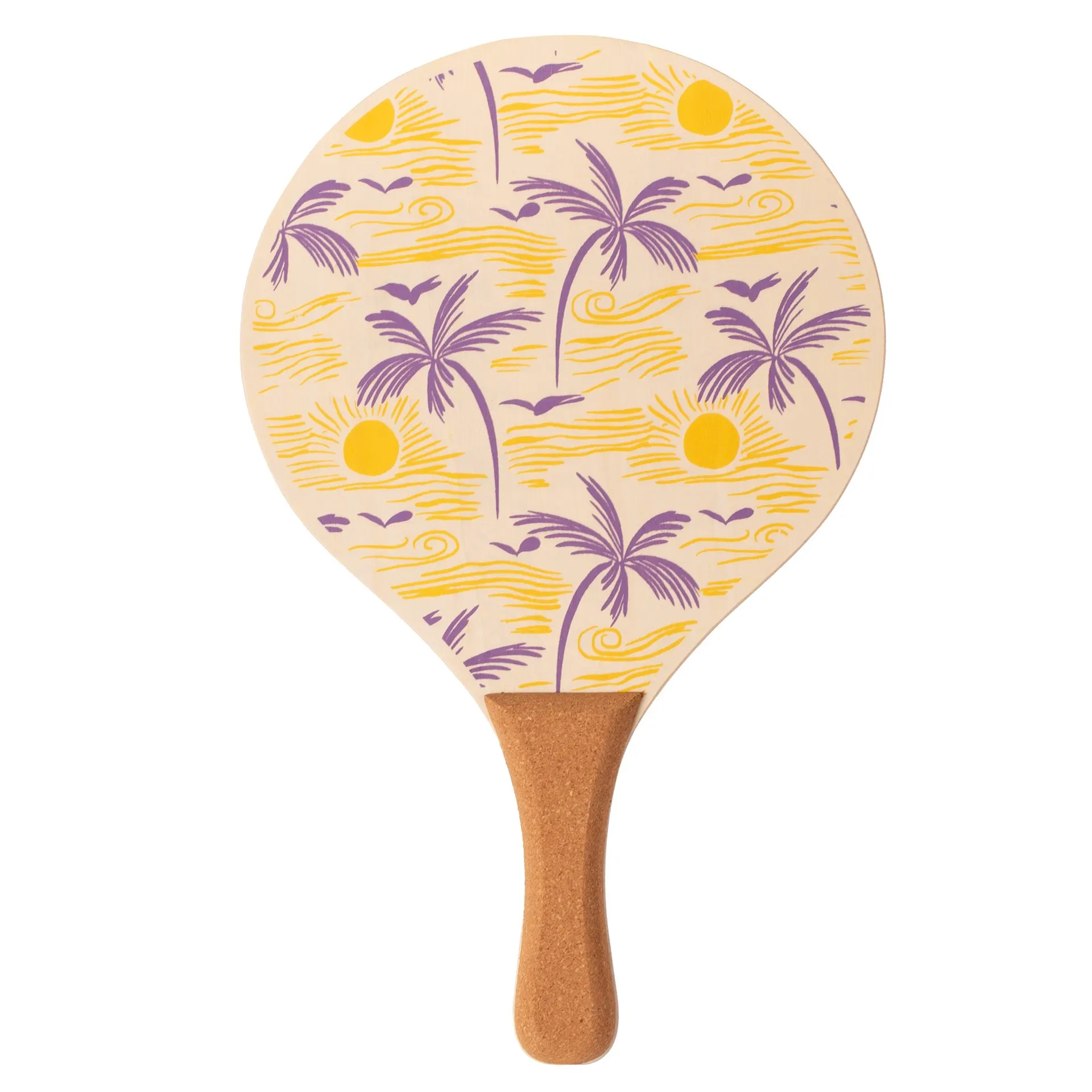 JUEGO DE PALAS DE PLAYA DE MADERA CON PELOTA SOFTEE PALM