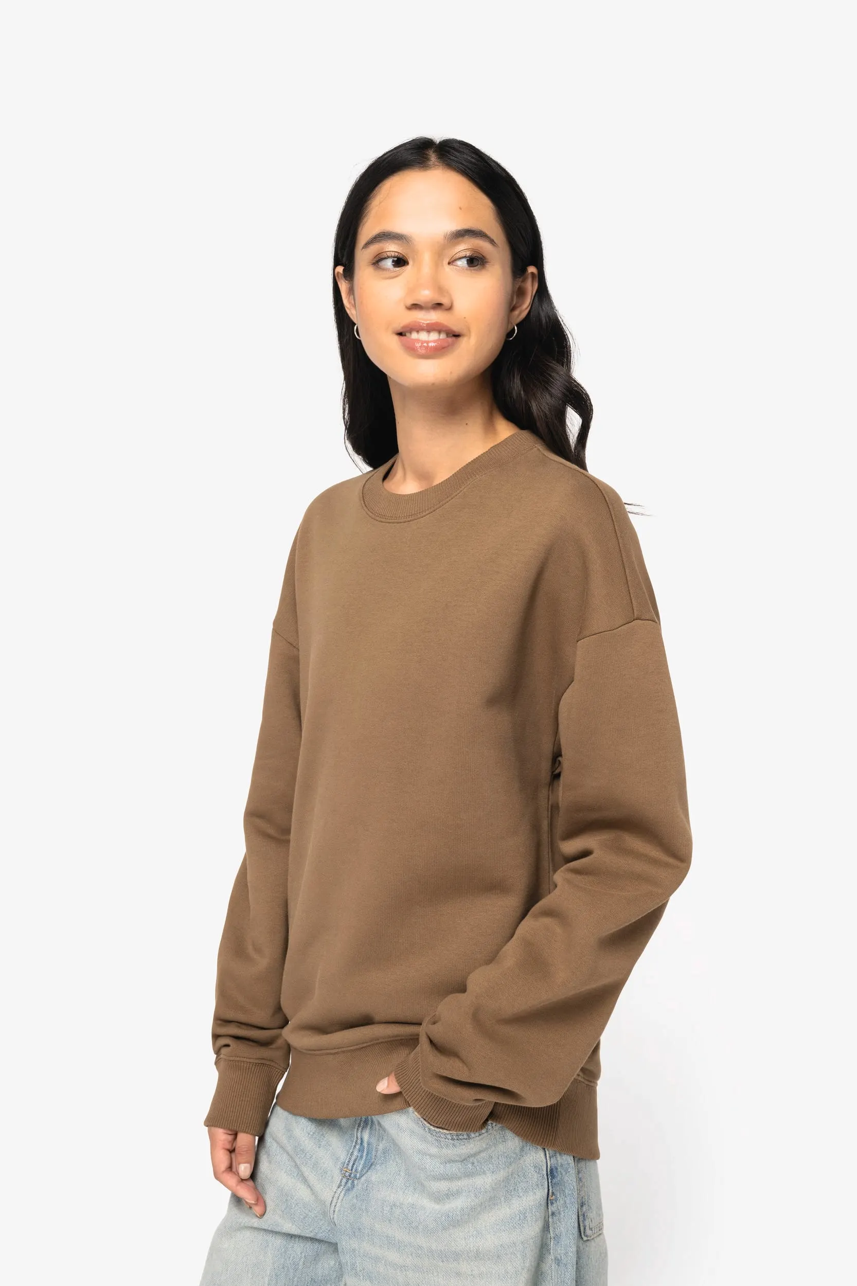 Sudadera ecorresponsable cuello redondo oversize unisex