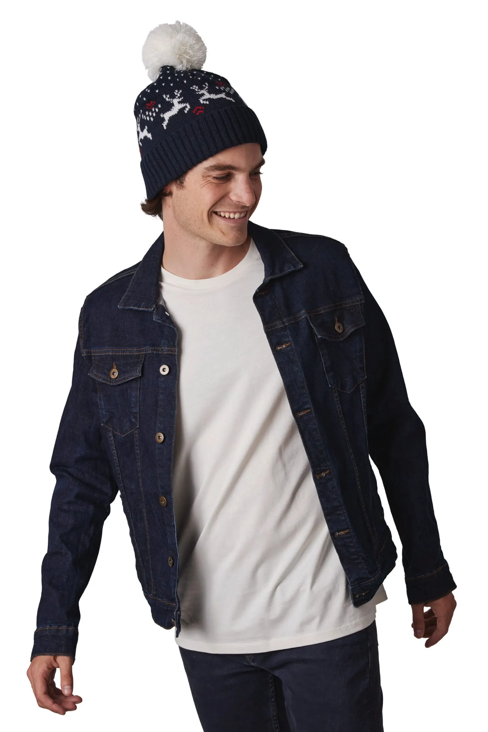 Gorro de Navidad con diseño de renos