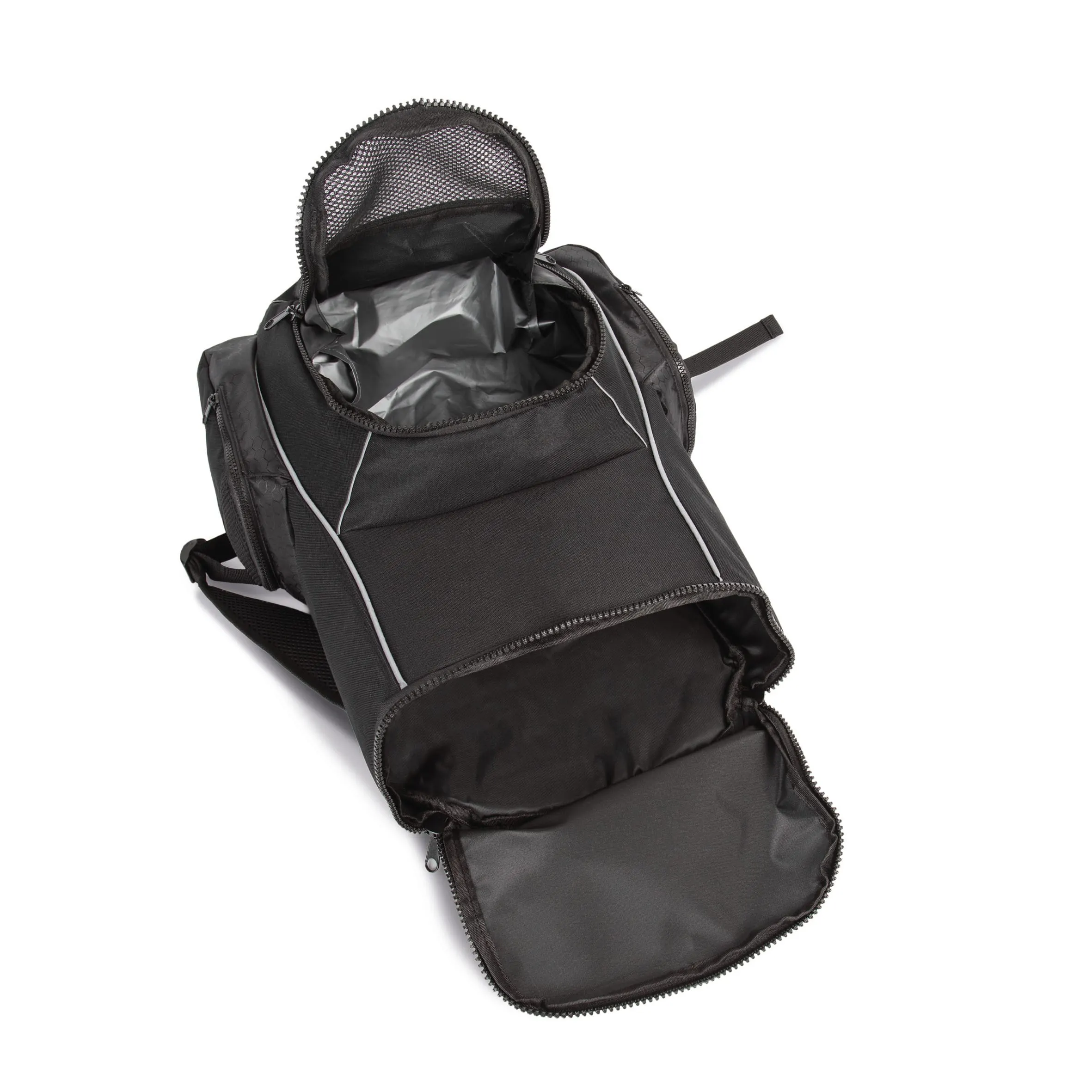 Mochila de deporte con portaobjetos confeccionada en material reciclado
