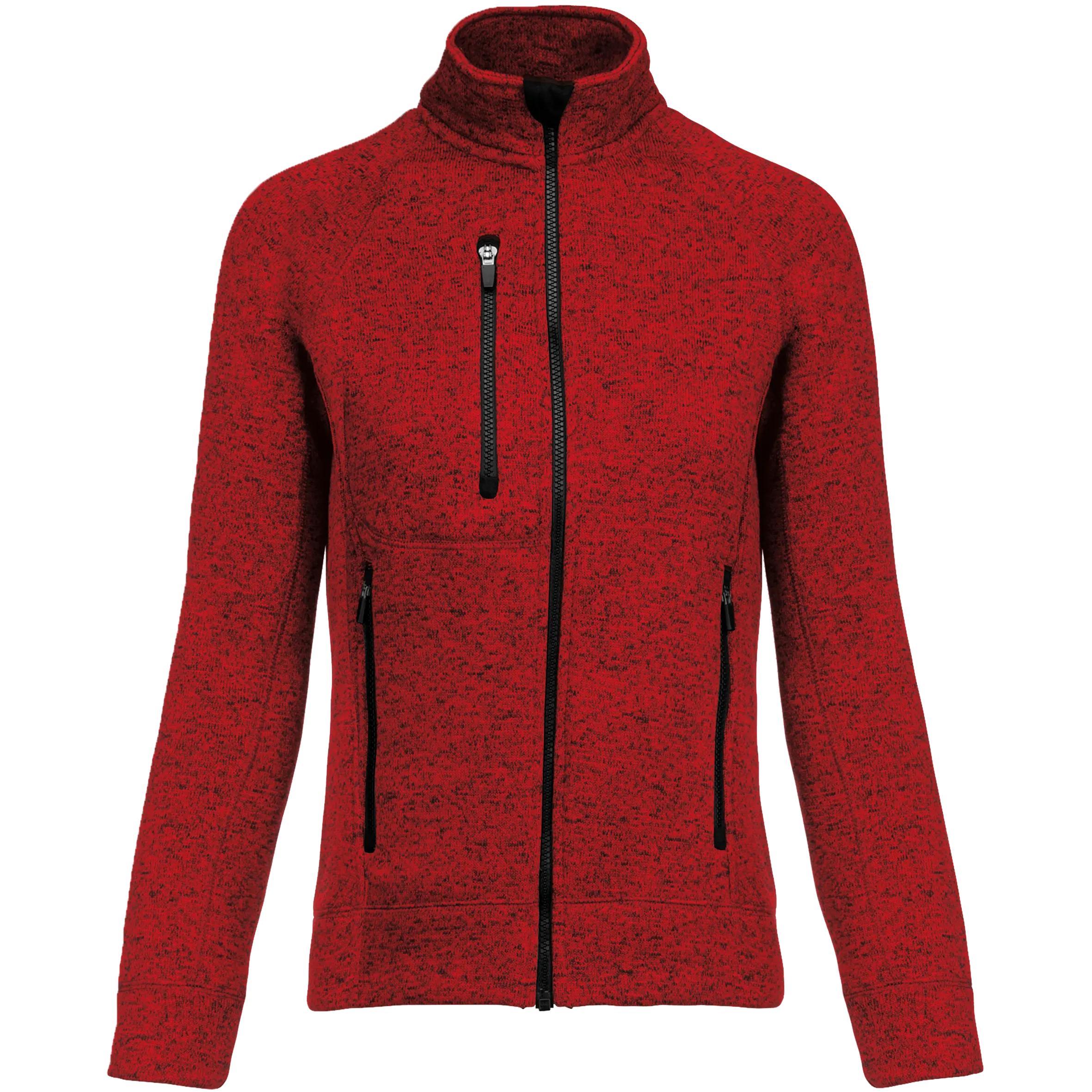 Chaqueta jaspeada con cremallera mujer