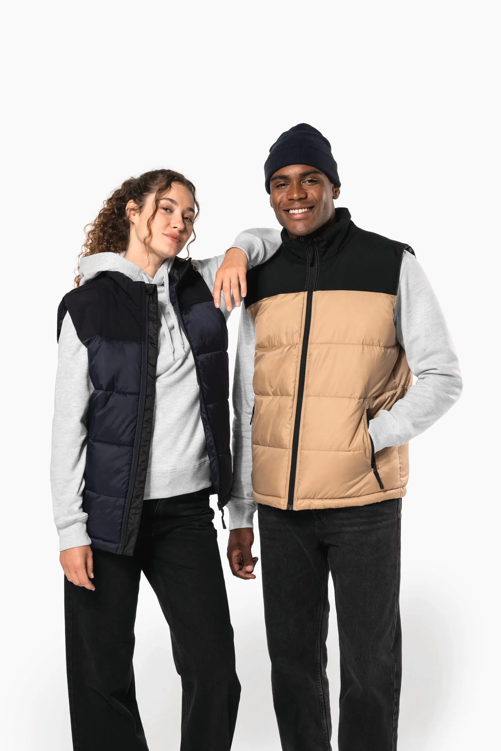 Chaleco acolchado bicolor unisex