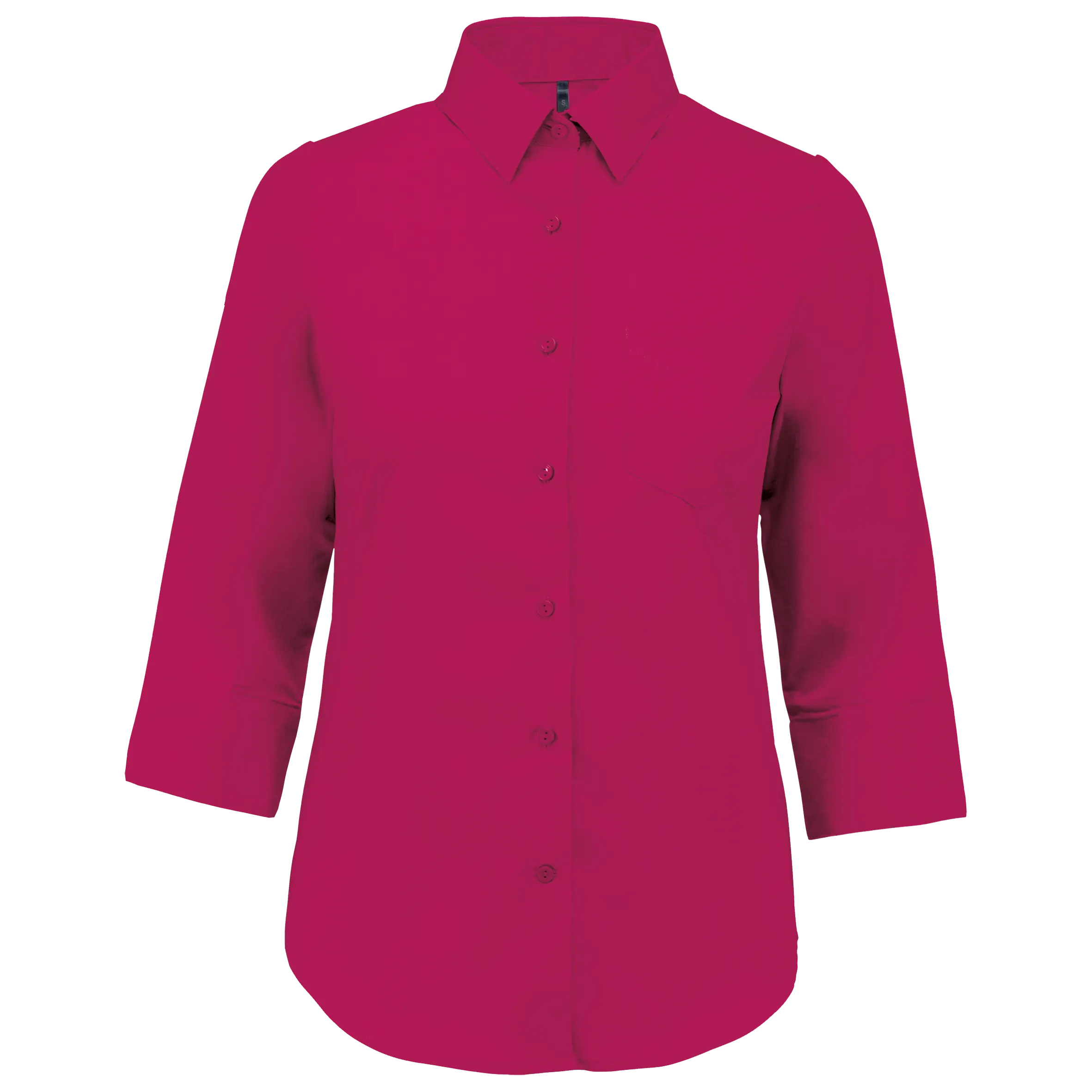 Camisa popelina de polialgodón manga 3/4 de fácil cuidado mujer