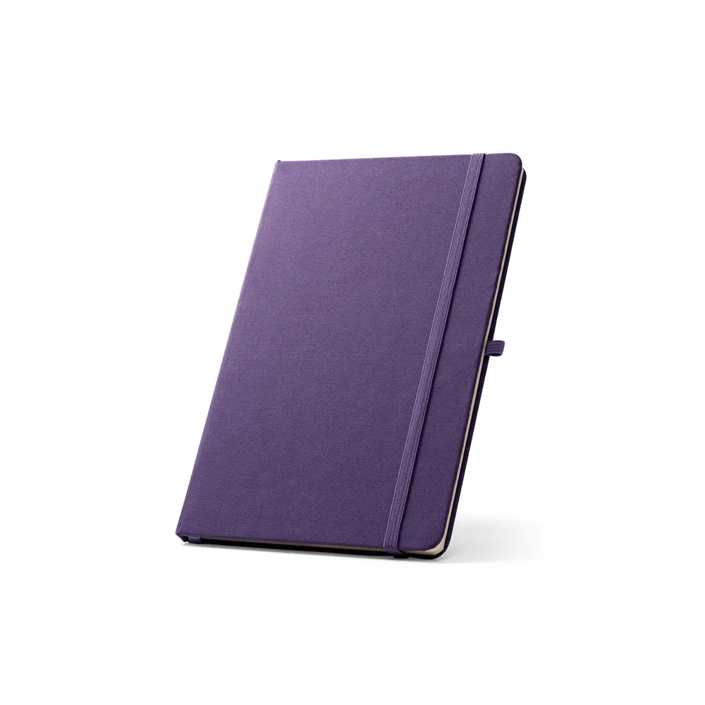 ANNE. Cuaderno A5 en poliéster reciclado (100% rPET) con páginas a rayas