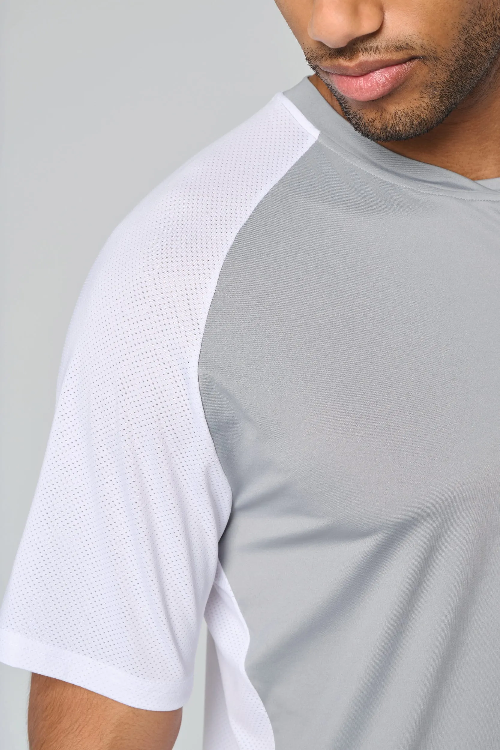 Camiseta de pádel bicolor mangas raglán hombre