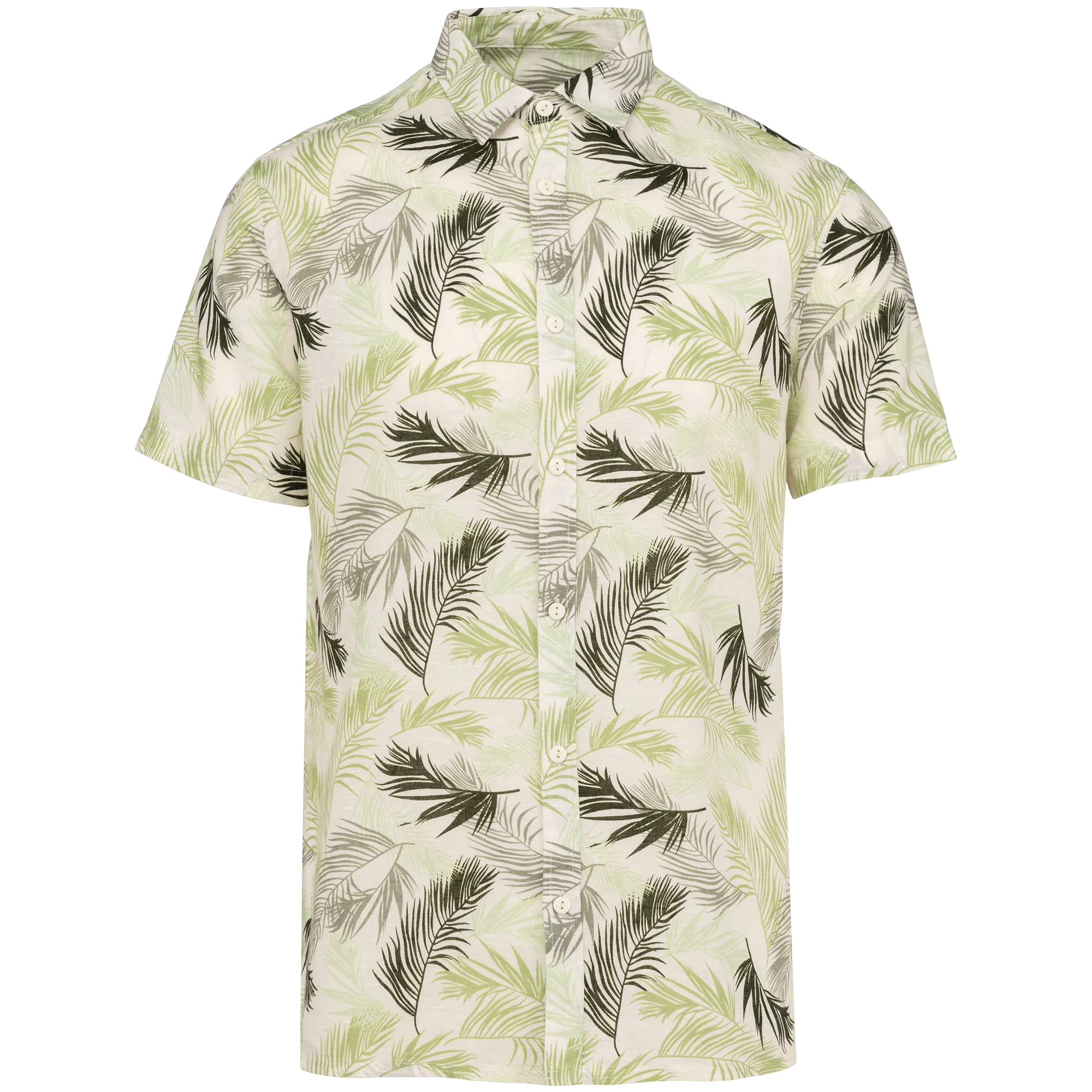 Camisa con estampado vegetal hombre