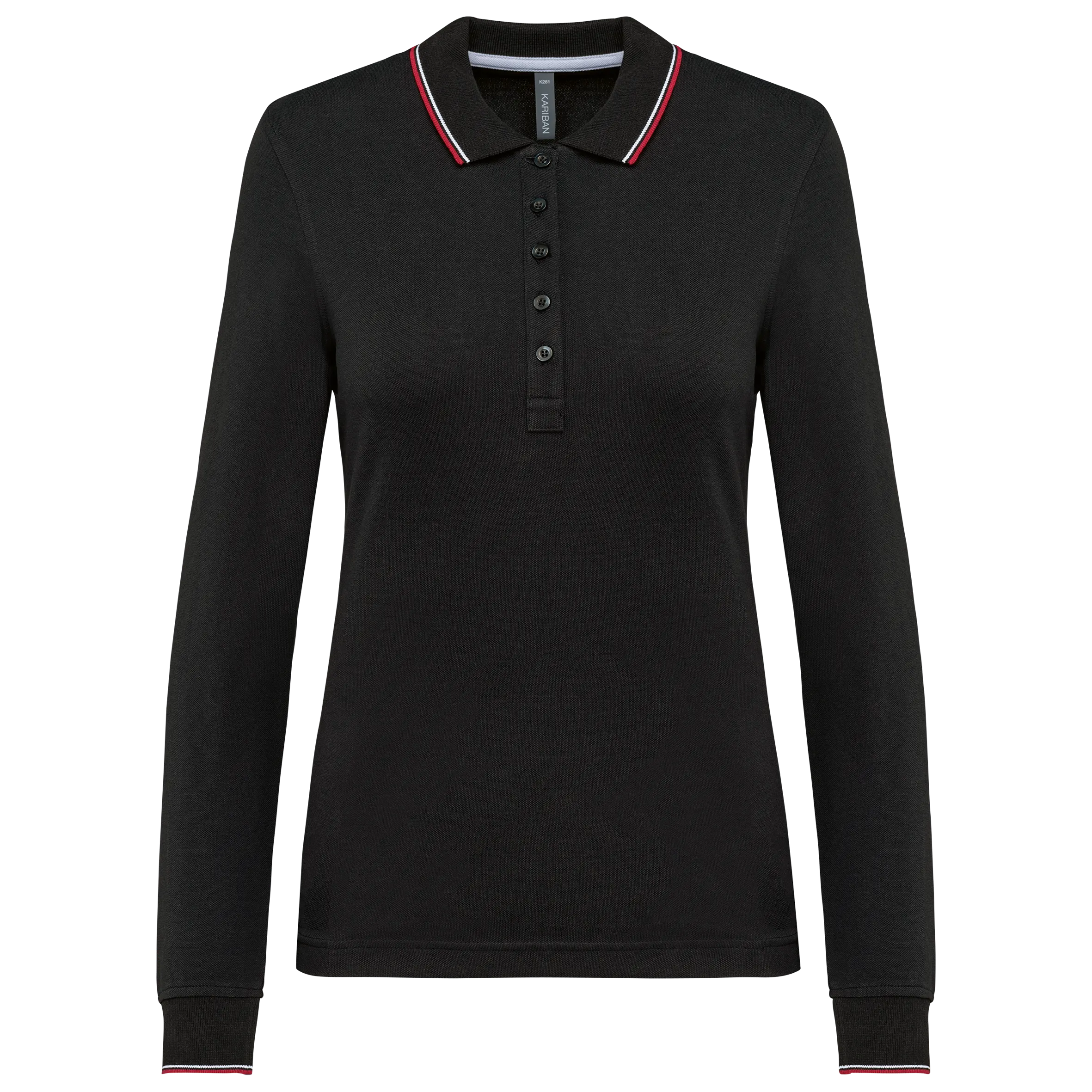 Polo piqué manga larga mujer