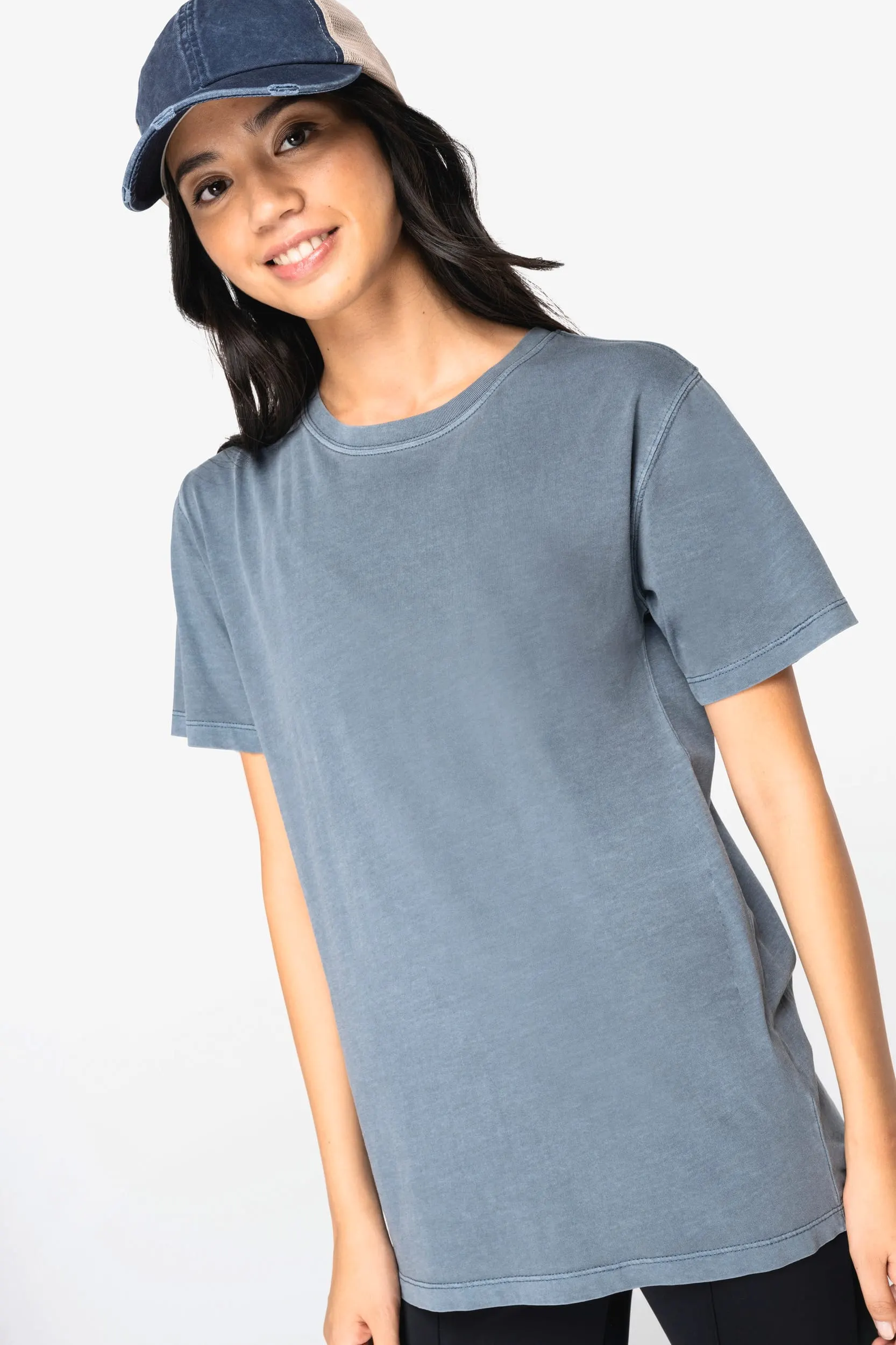 Camiseta ecorresponsable  efecto lavado mujer
