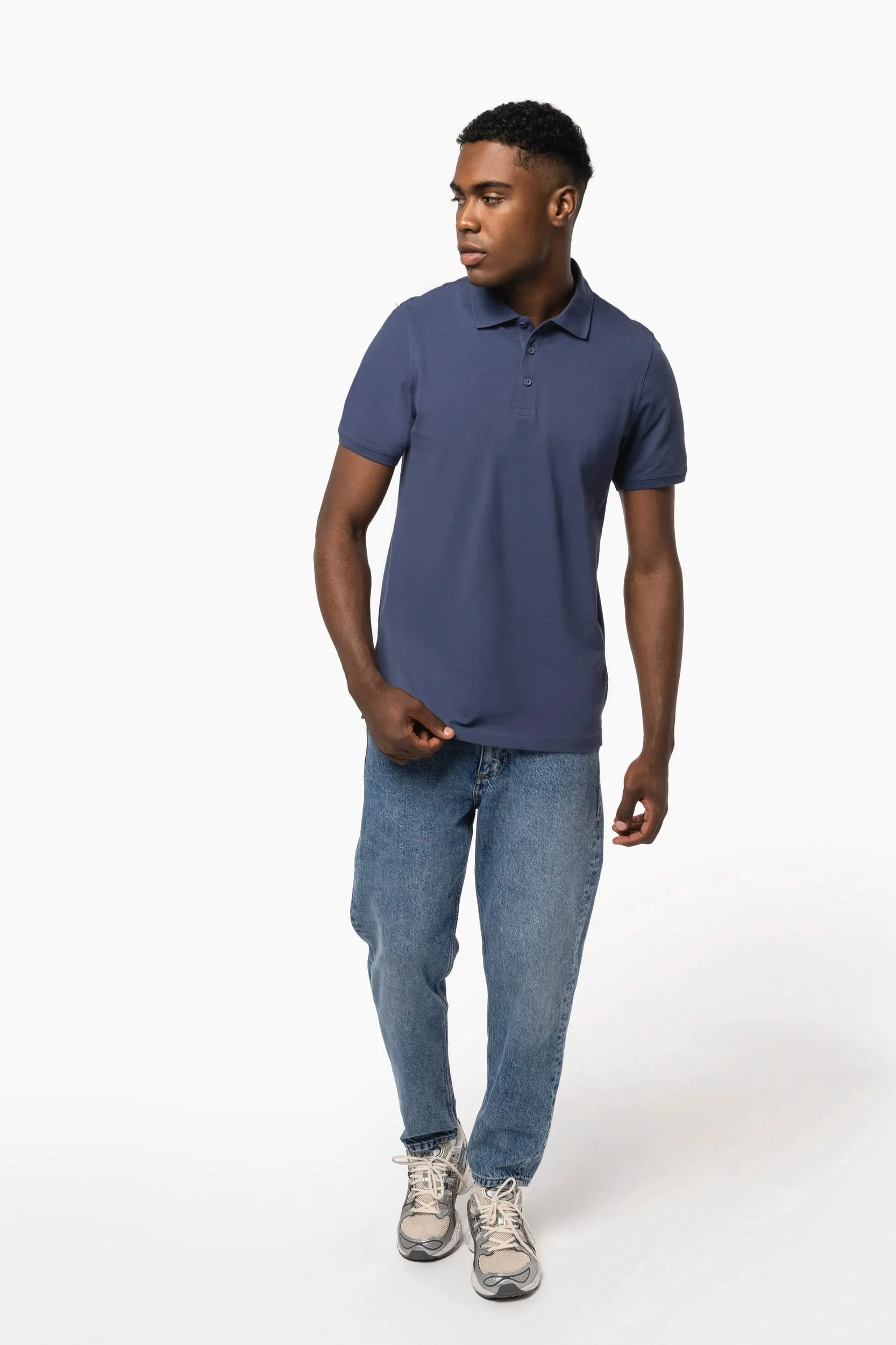 Polo de punto piqué manga corta hombre