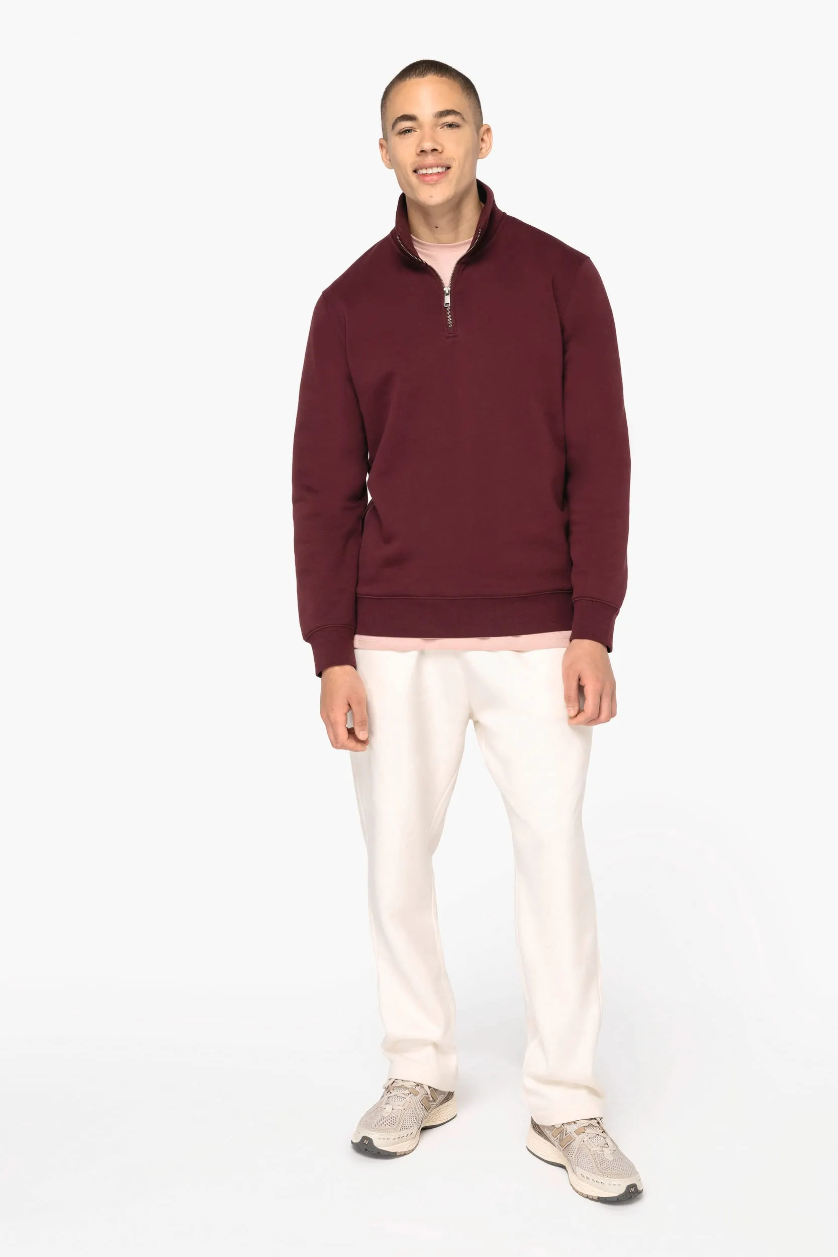 Sudadera ecorresponsable de cuello alto con cremallera hombre