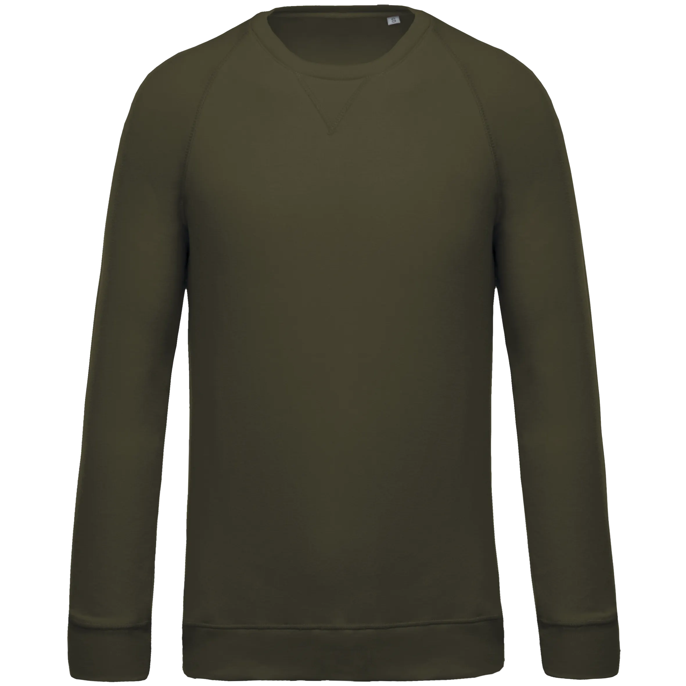 Sudadera algodón orgánico con cuello redondo y mangas raglán de hombre