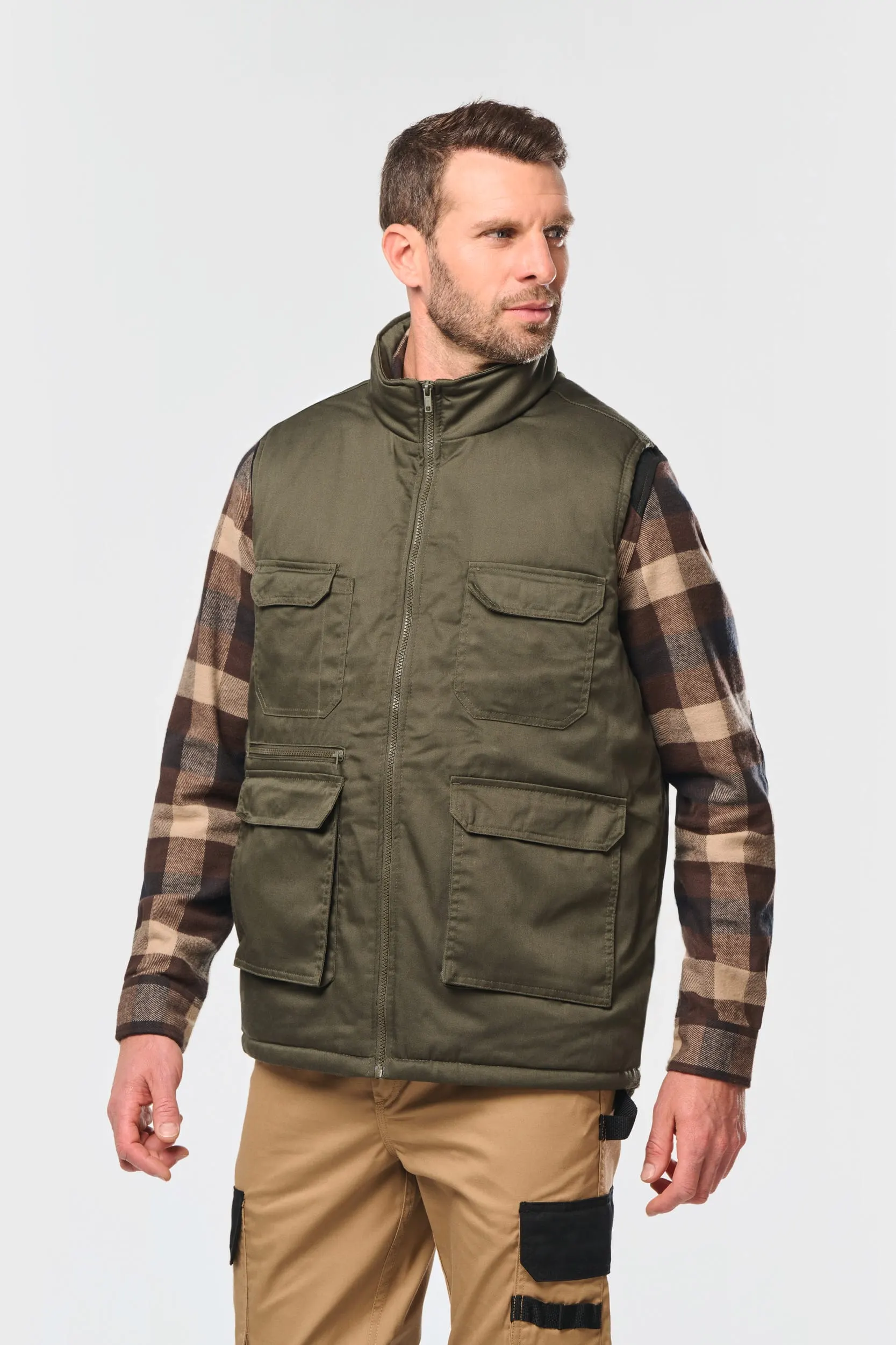 Chaleco polialgodón multibolsillos acolchado - Unisex