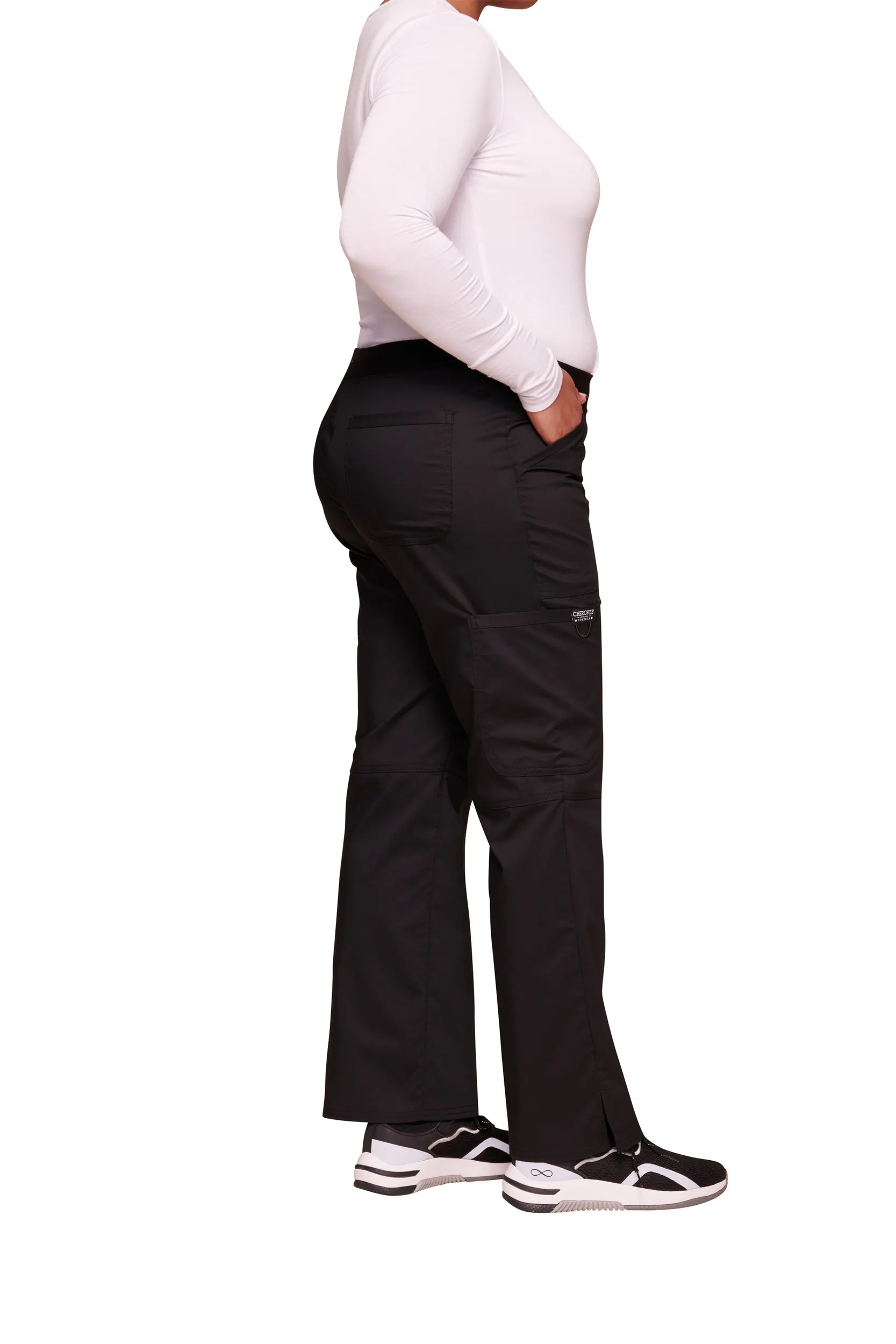 Pantalones tipo cargo de tiro medio mujer
