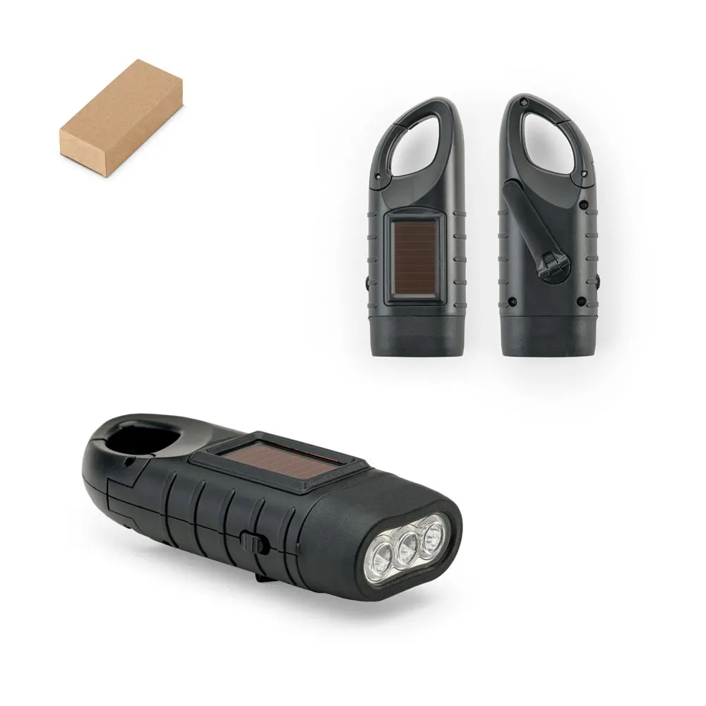 SOLARKY. Linterna compacta de ABS 0'5 W con 3 LED blancos y 90 lúmenes