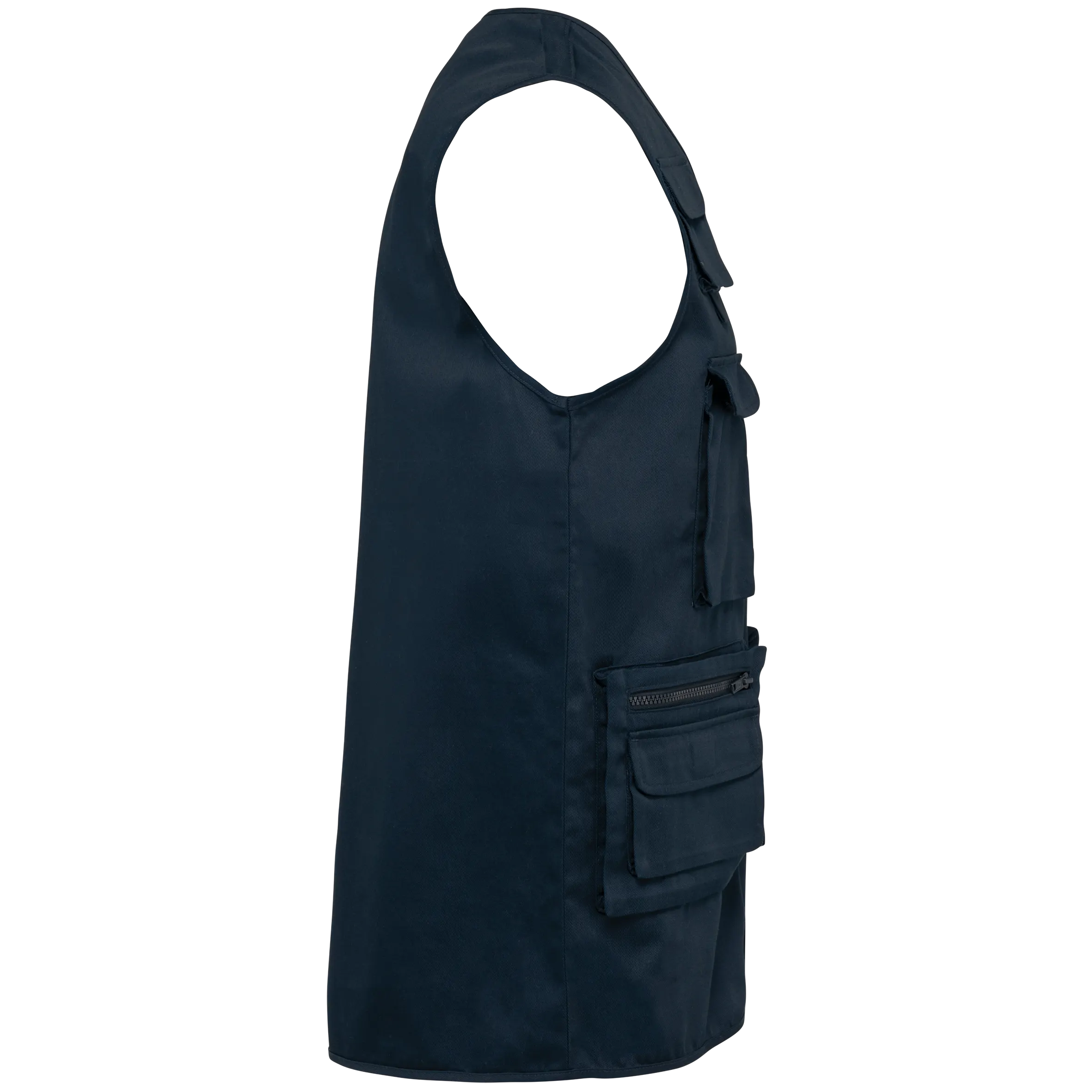 Chaleco polialgodón multibolsillos con forro  - Unisex