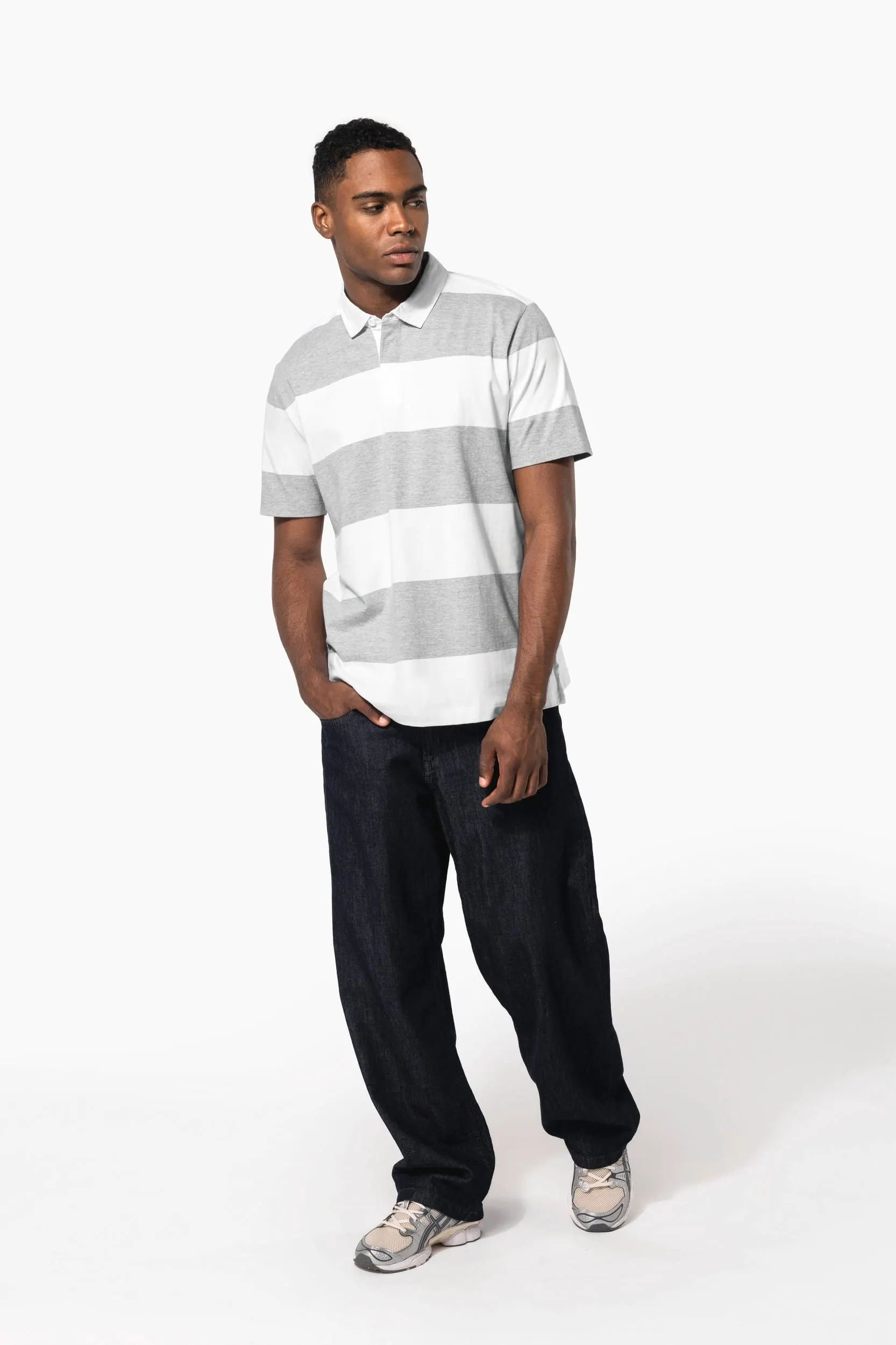 Polo a rayas manga corta unisex