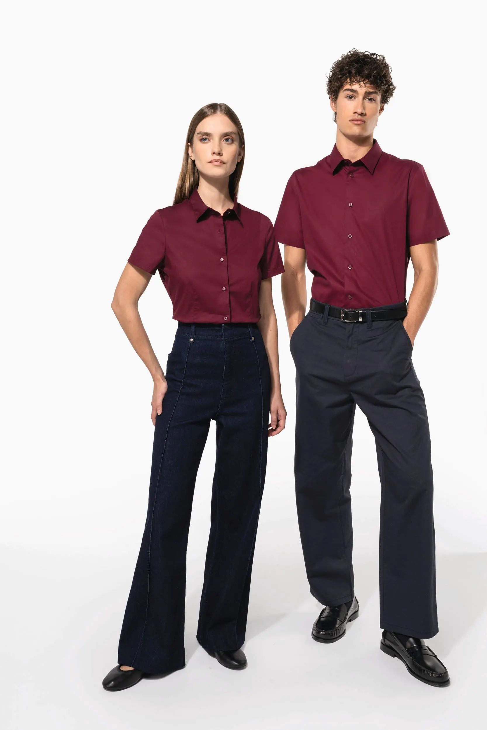 Camisa strech manga corta hombre