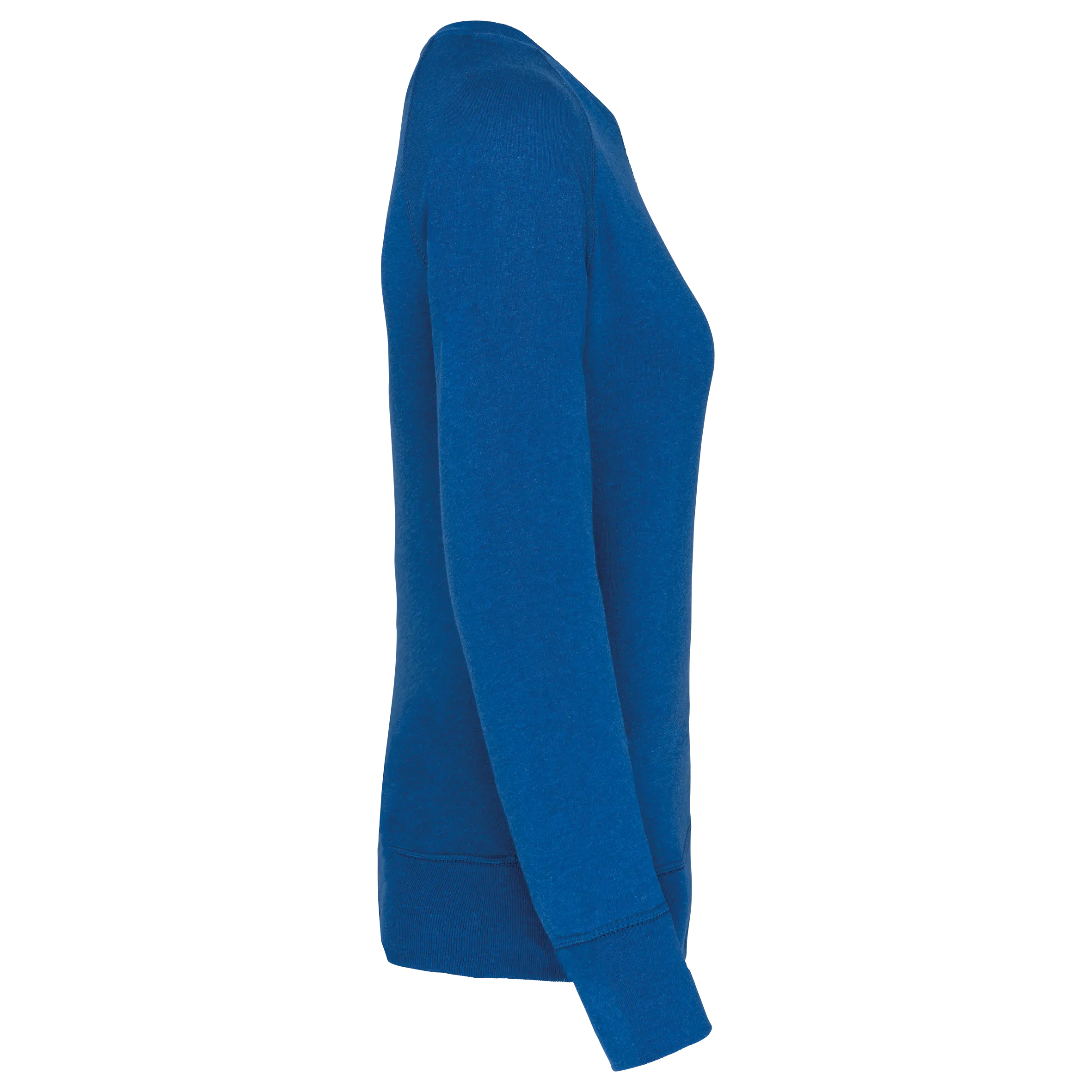 Sudadera algodón orgánico con cuello redondo y mangas raglan de mujer