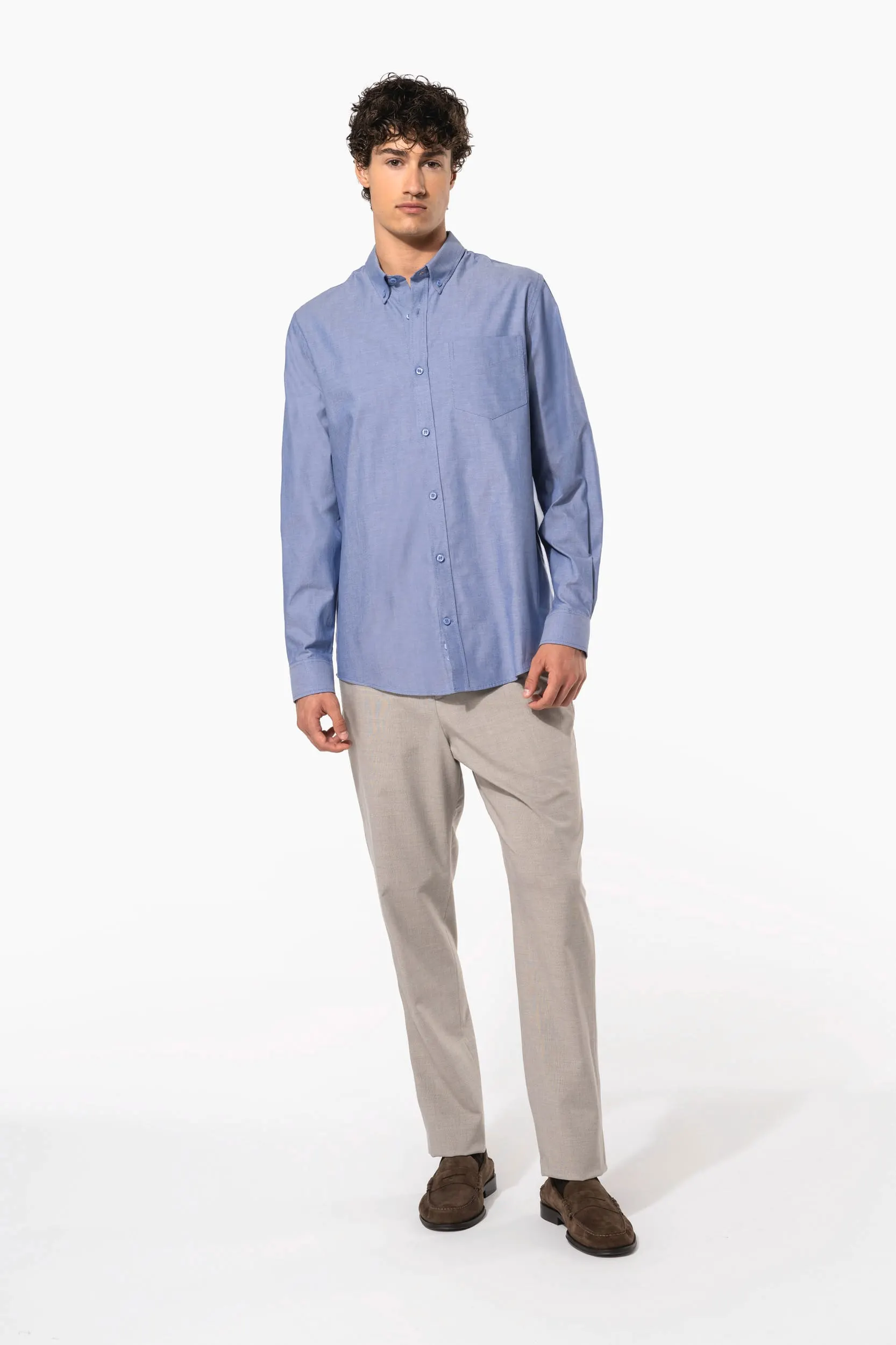 Camisa oxford manga larga hombre