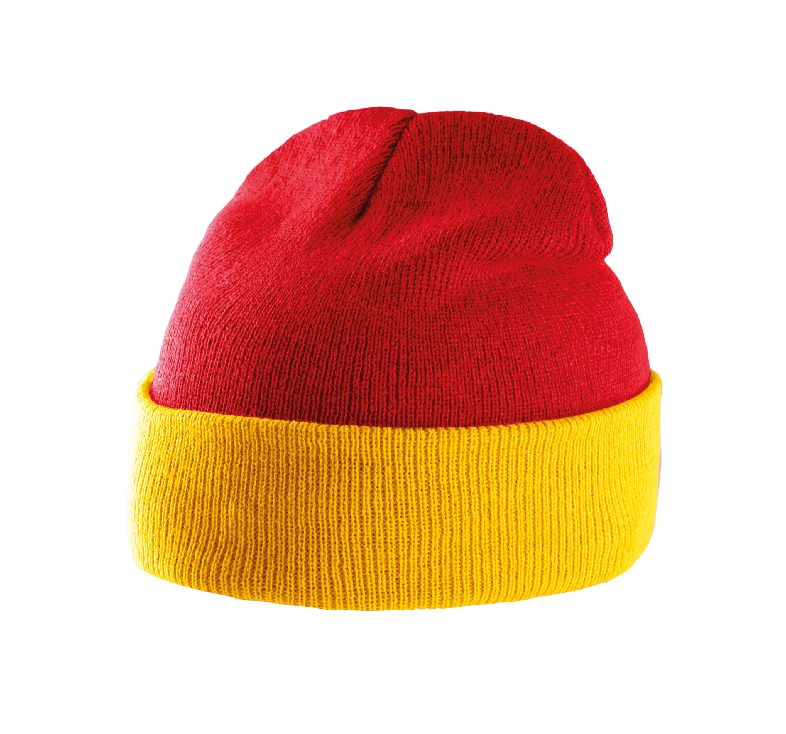 Gorro bicolor con dobladillo