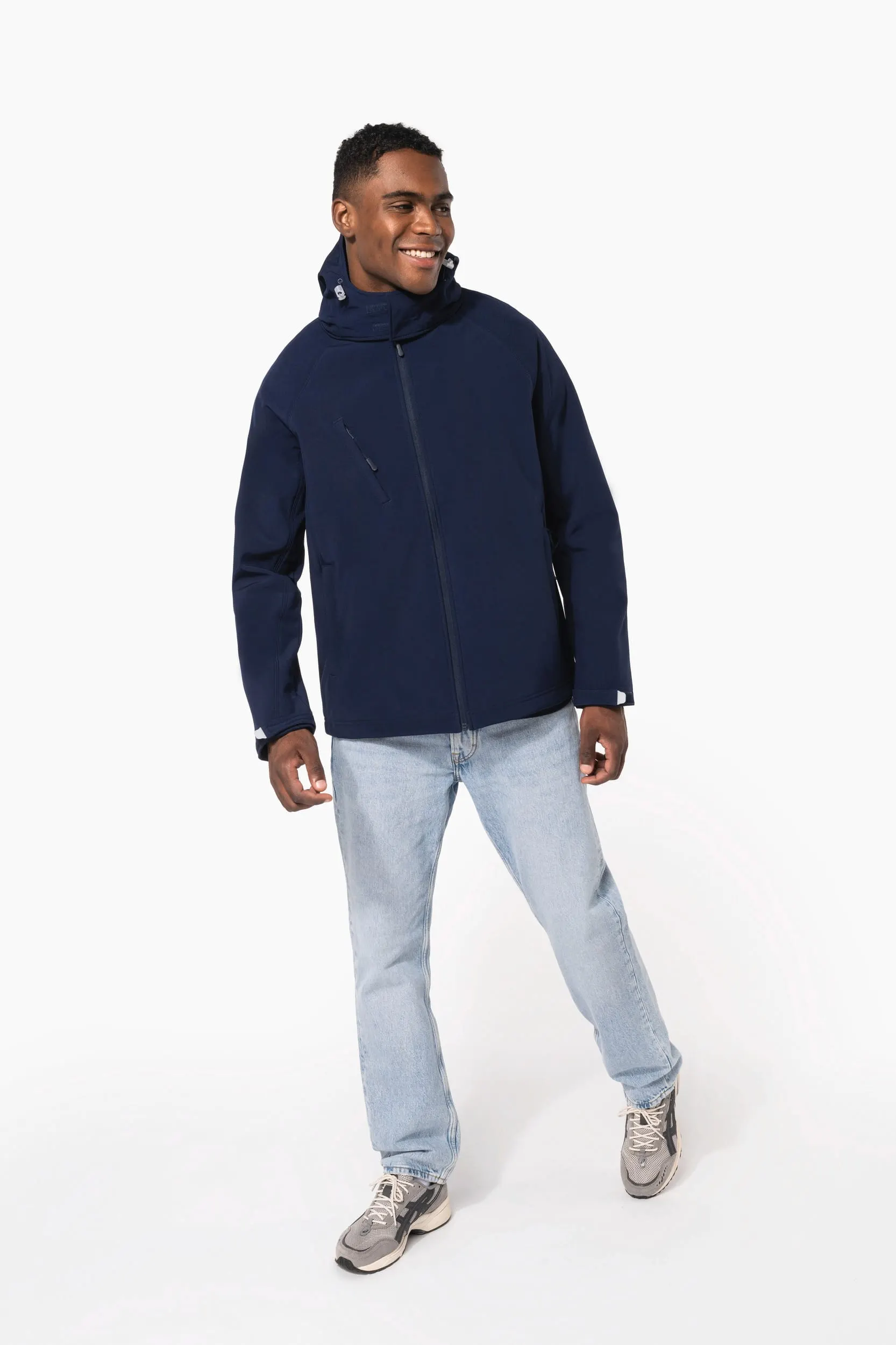 Chaqueta softshell con capucha extraíble hombre