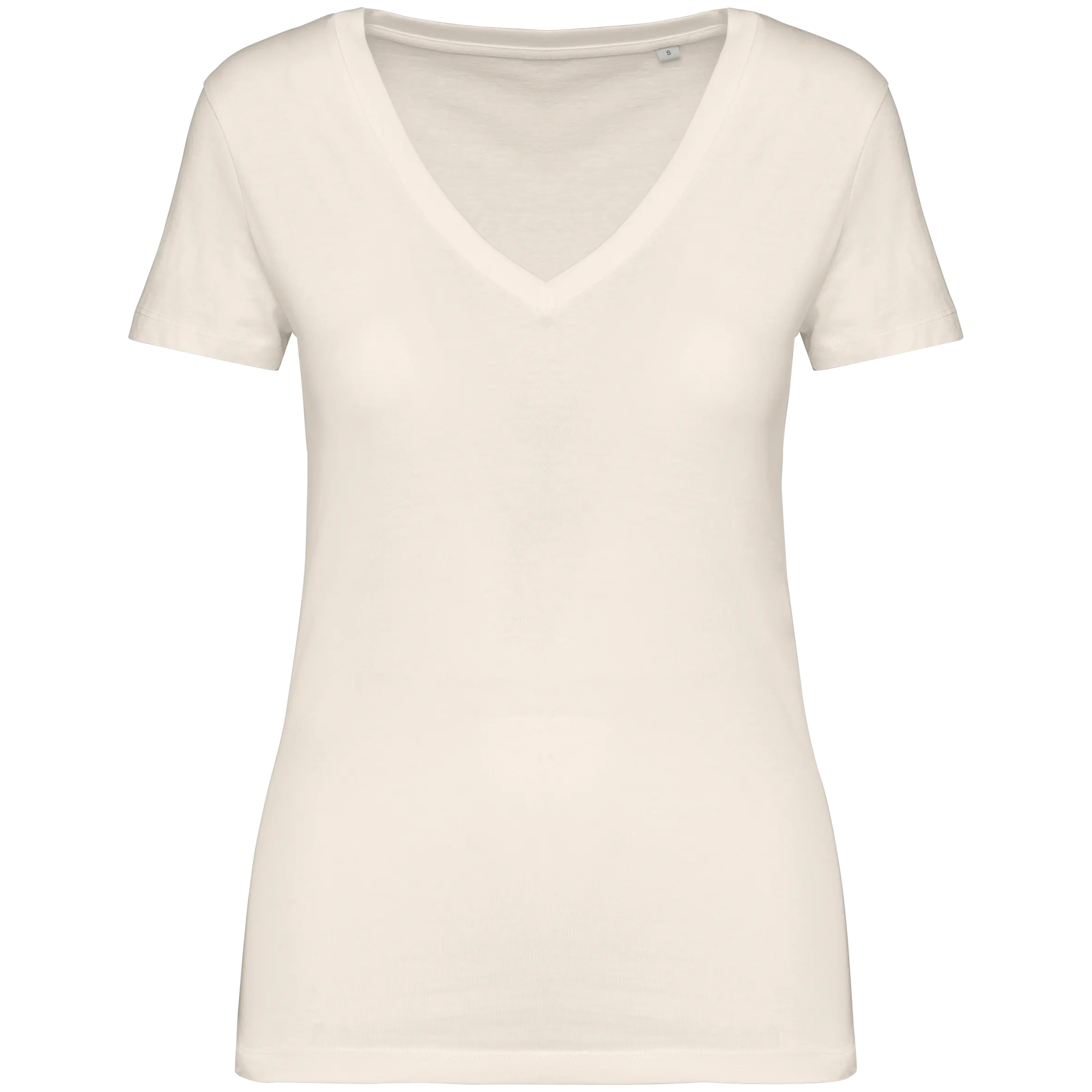 Camiseta ecorresponsable cuello de pico mujer