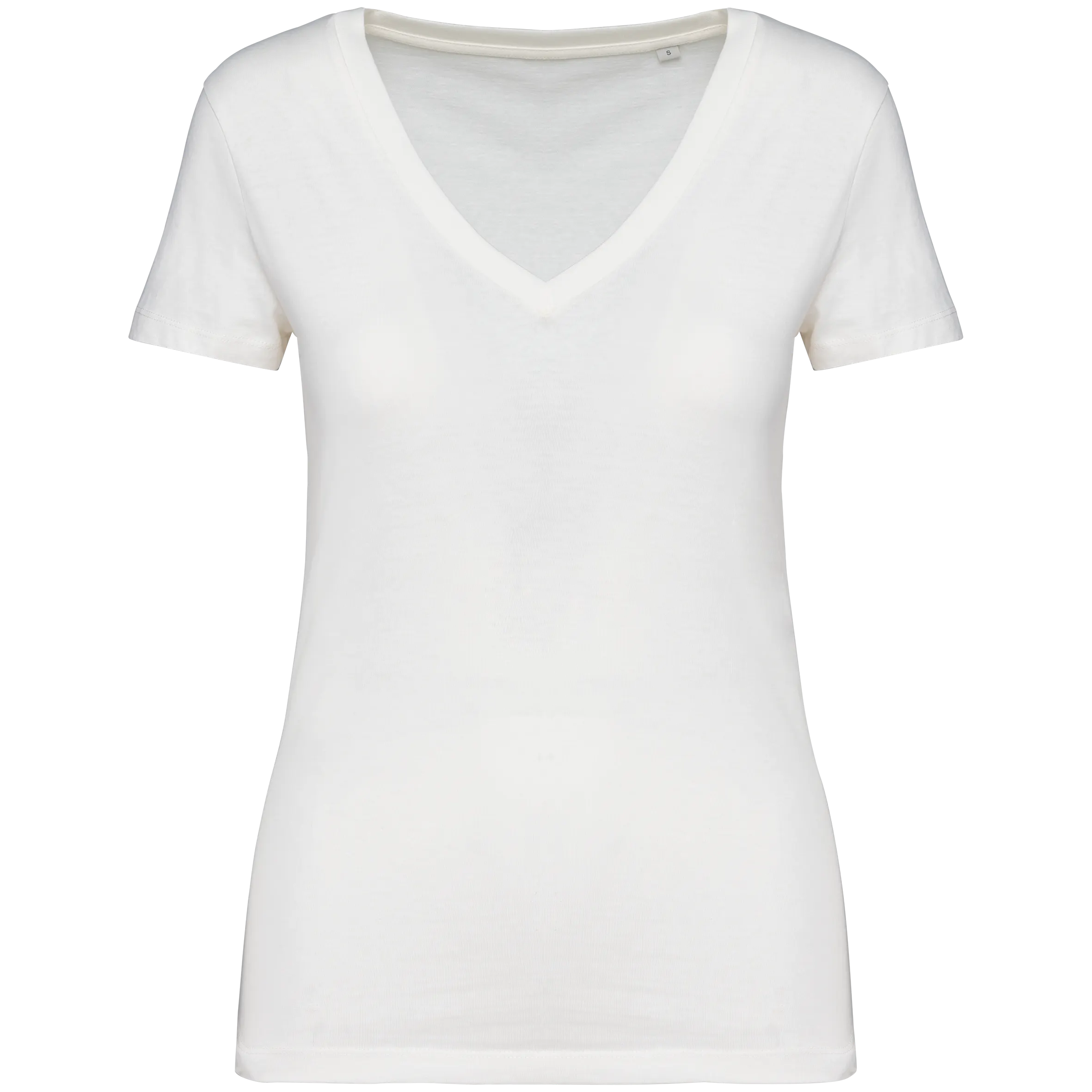 Camiseta ecorresponsable cuello de pico mujer