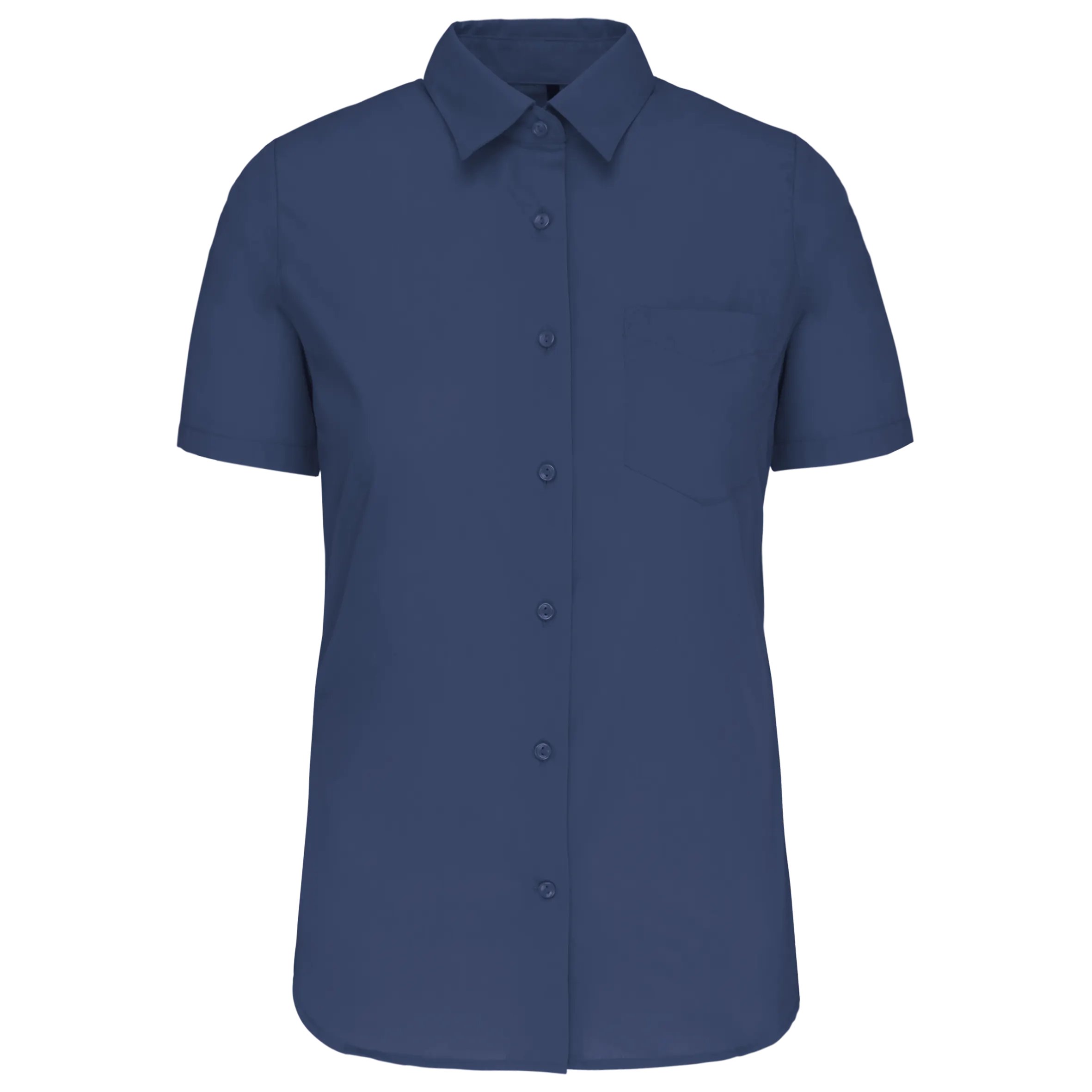 Camisa popelina de polialgodón manga corta de fácil cuidado mujer