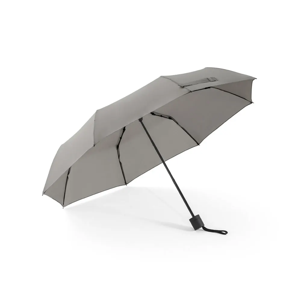 AIDEN. Paraguas de 21" de poliéster reciclado (100 % rPET) pongee 190T, plegable en 3 secciones