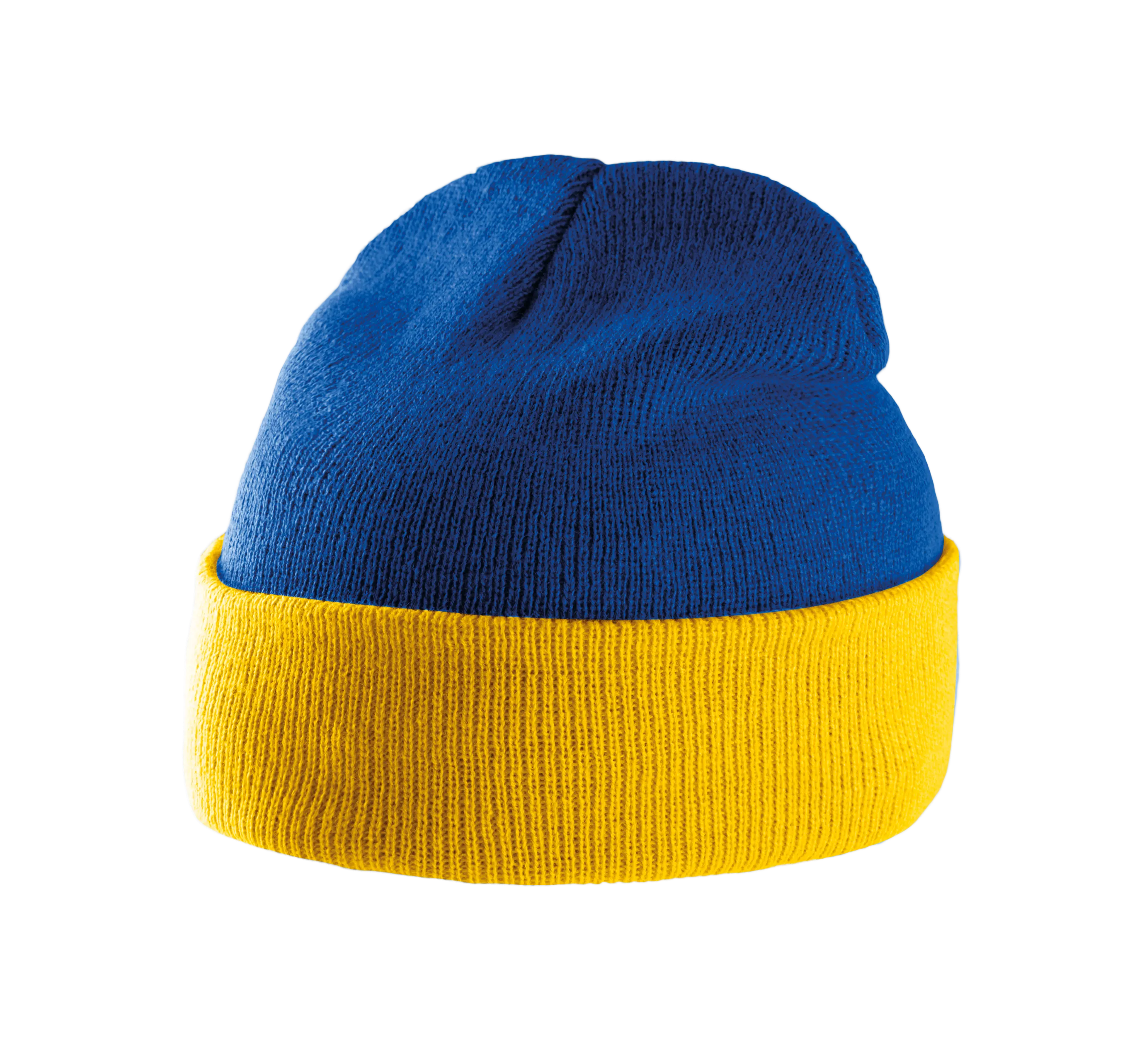 Gorro bicolor con dobladillo