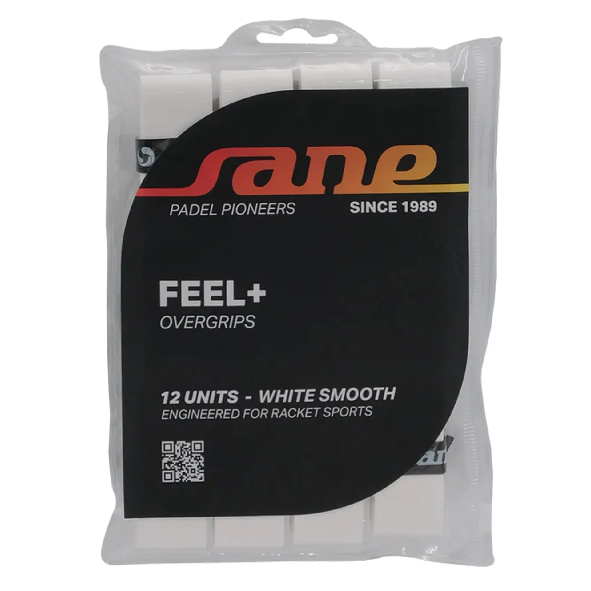 BLISTER DE 12 OVERGRIPS SANE LISOS BLANCOS