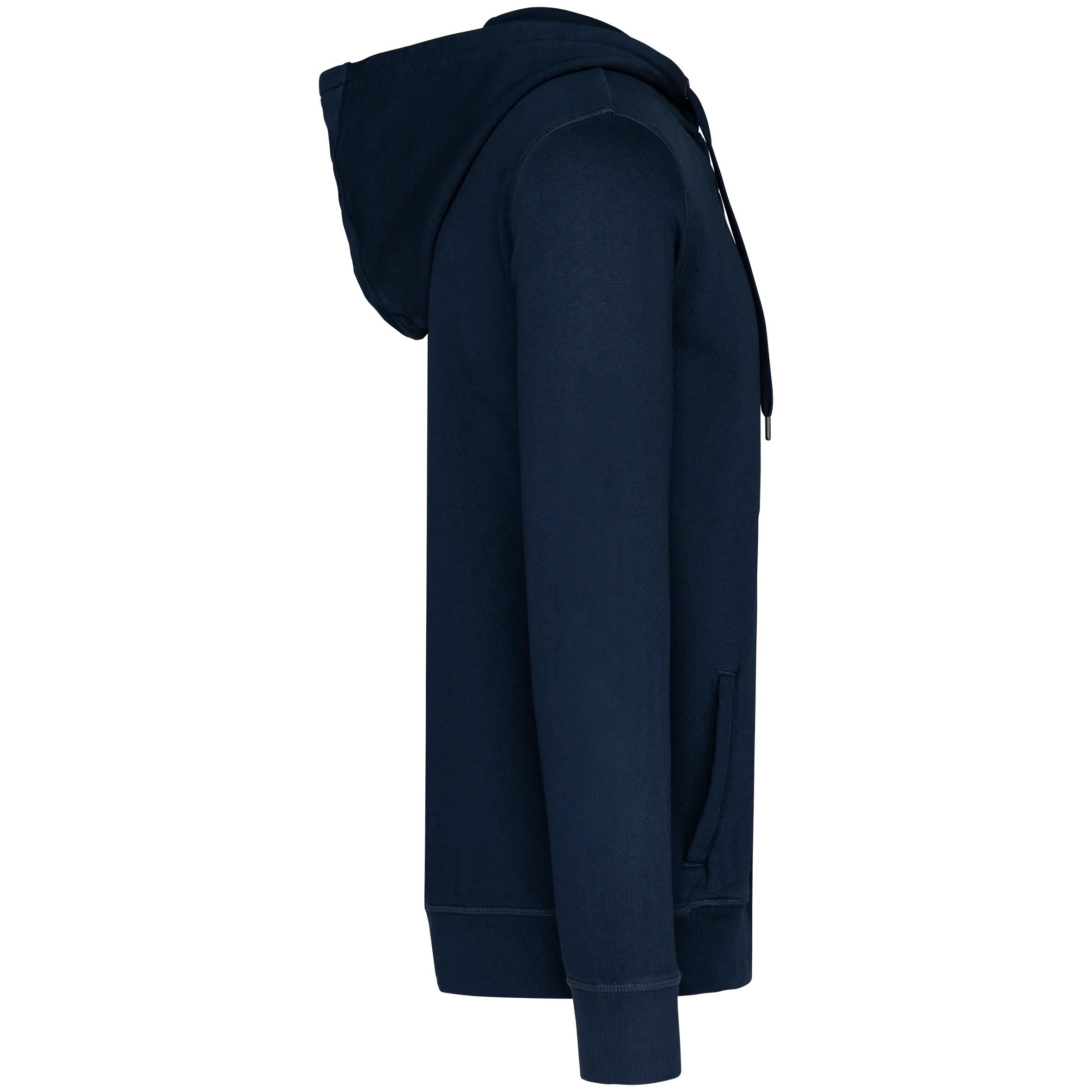 Sudadera ecorresponsable con cremallera y capucha French Terry unisex