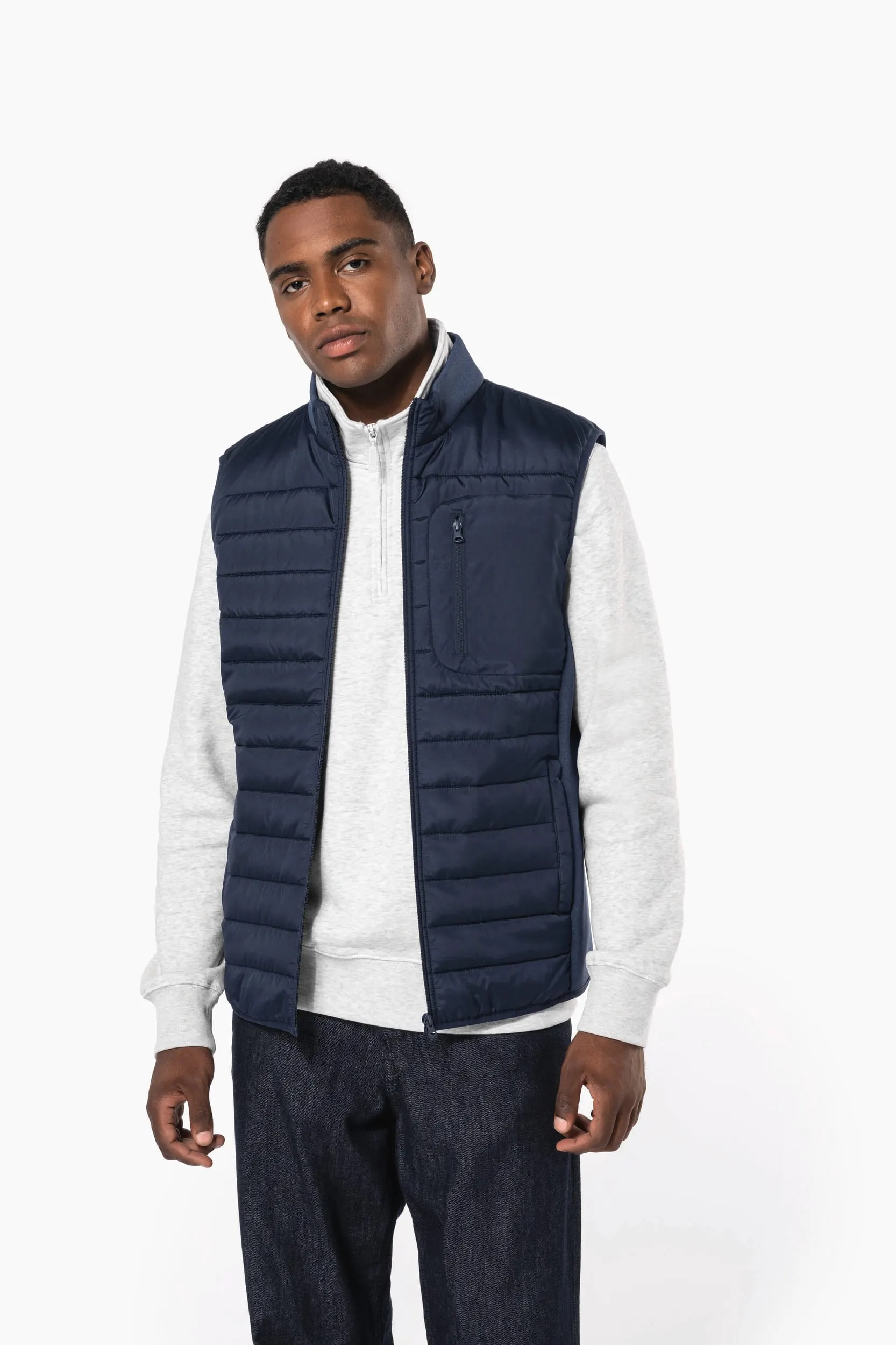 Chaleco bimaterial hombre