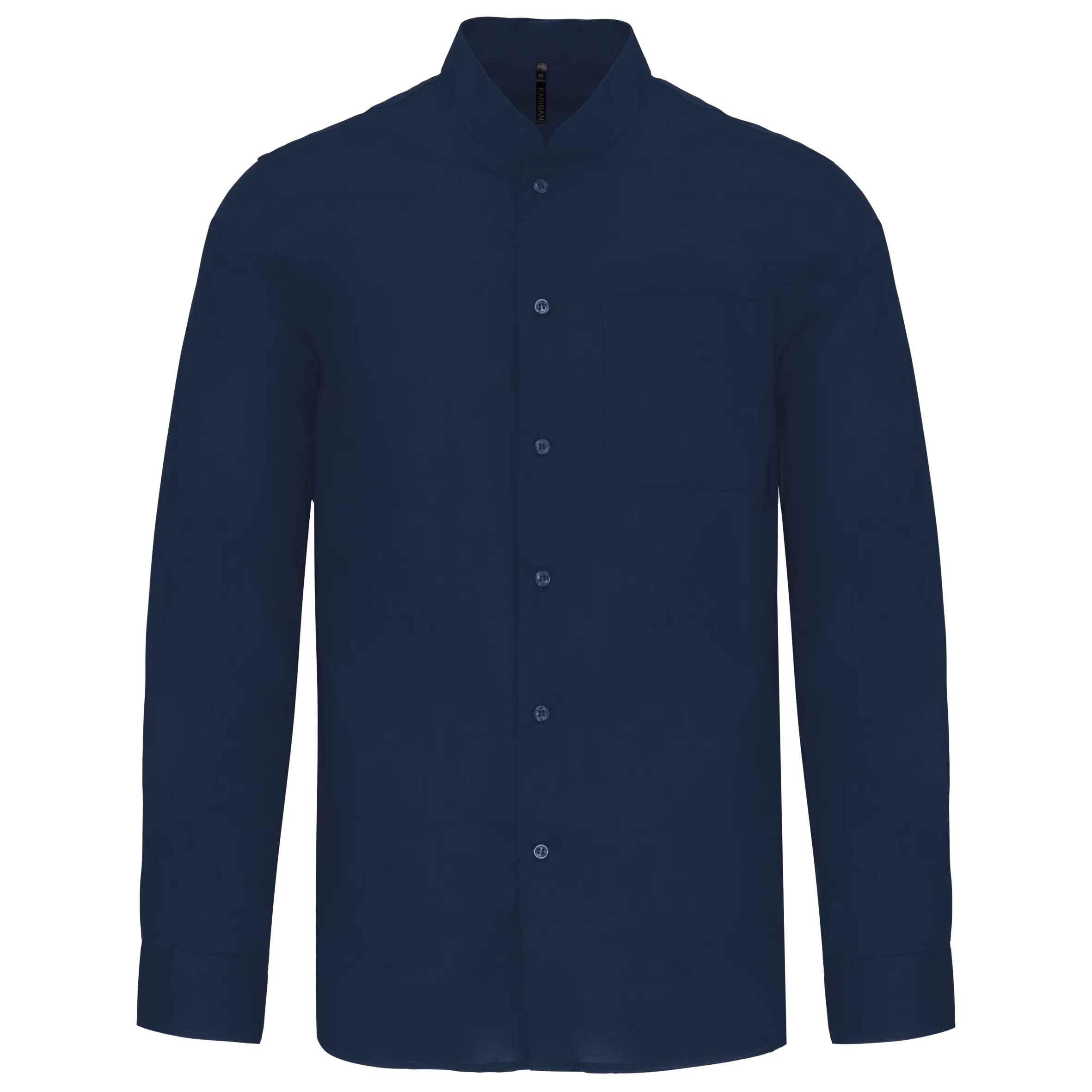 Camisa cuello mao  manga larga hombre