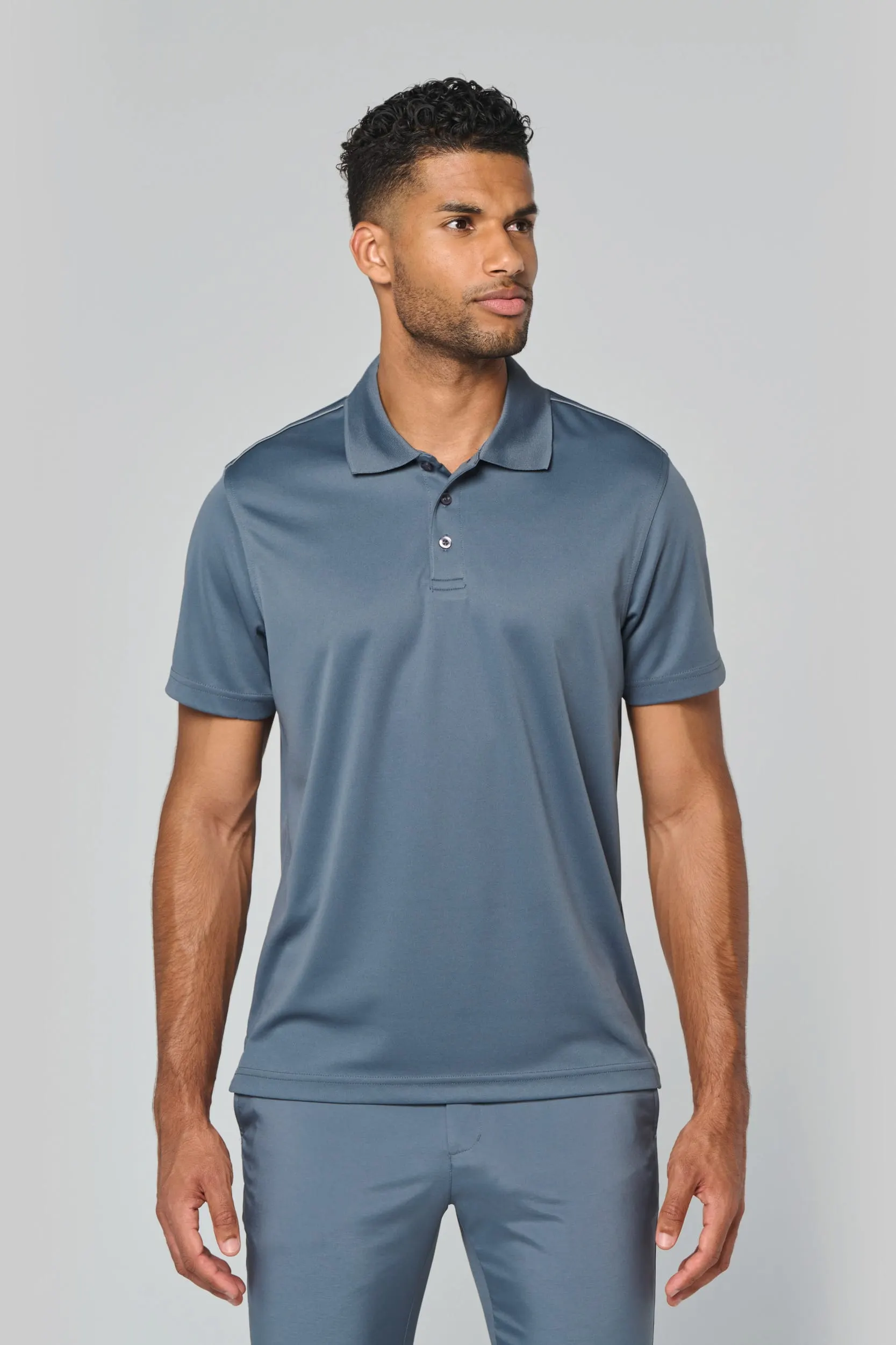 Polo interlock de manga corta hombre