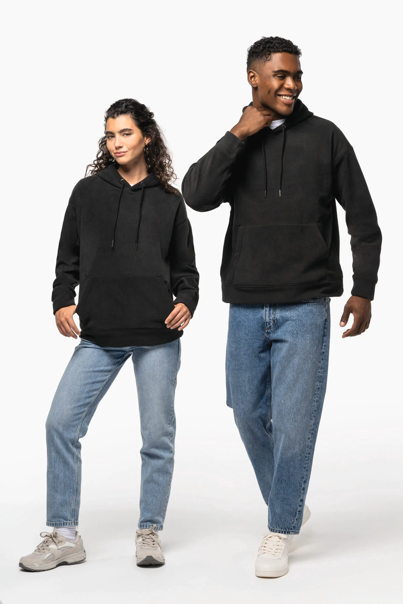 Sudadera oversize con capucha - micropolar reciclado - Unisex