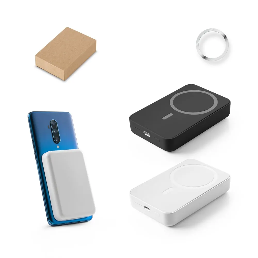 AMPERE 10. Power bank magnético de 10'000 mAh con cargador inalámbrico superrápido de 15W en ABS reciclado (100% rABS)