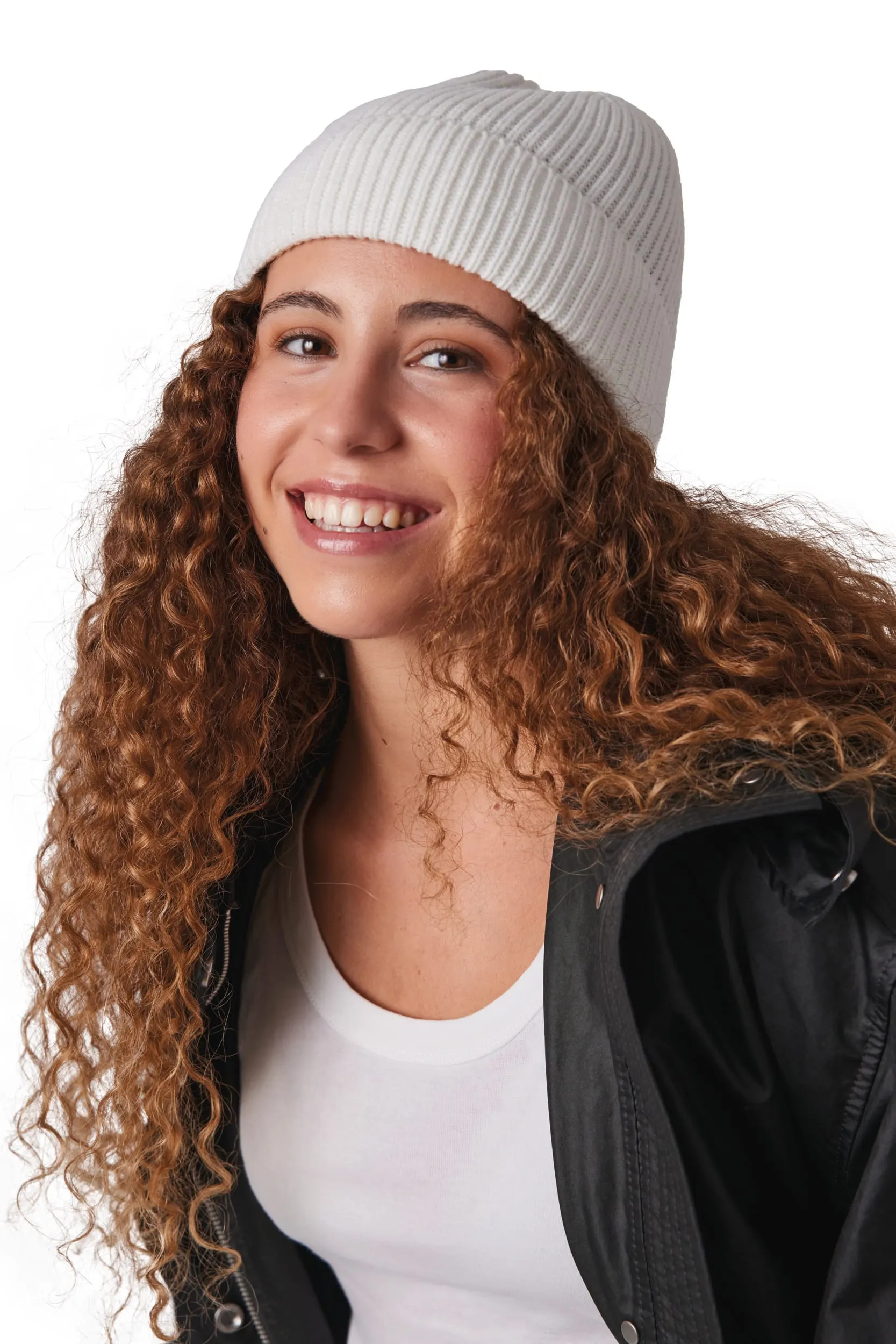 Gorro de canalé con dobladillo