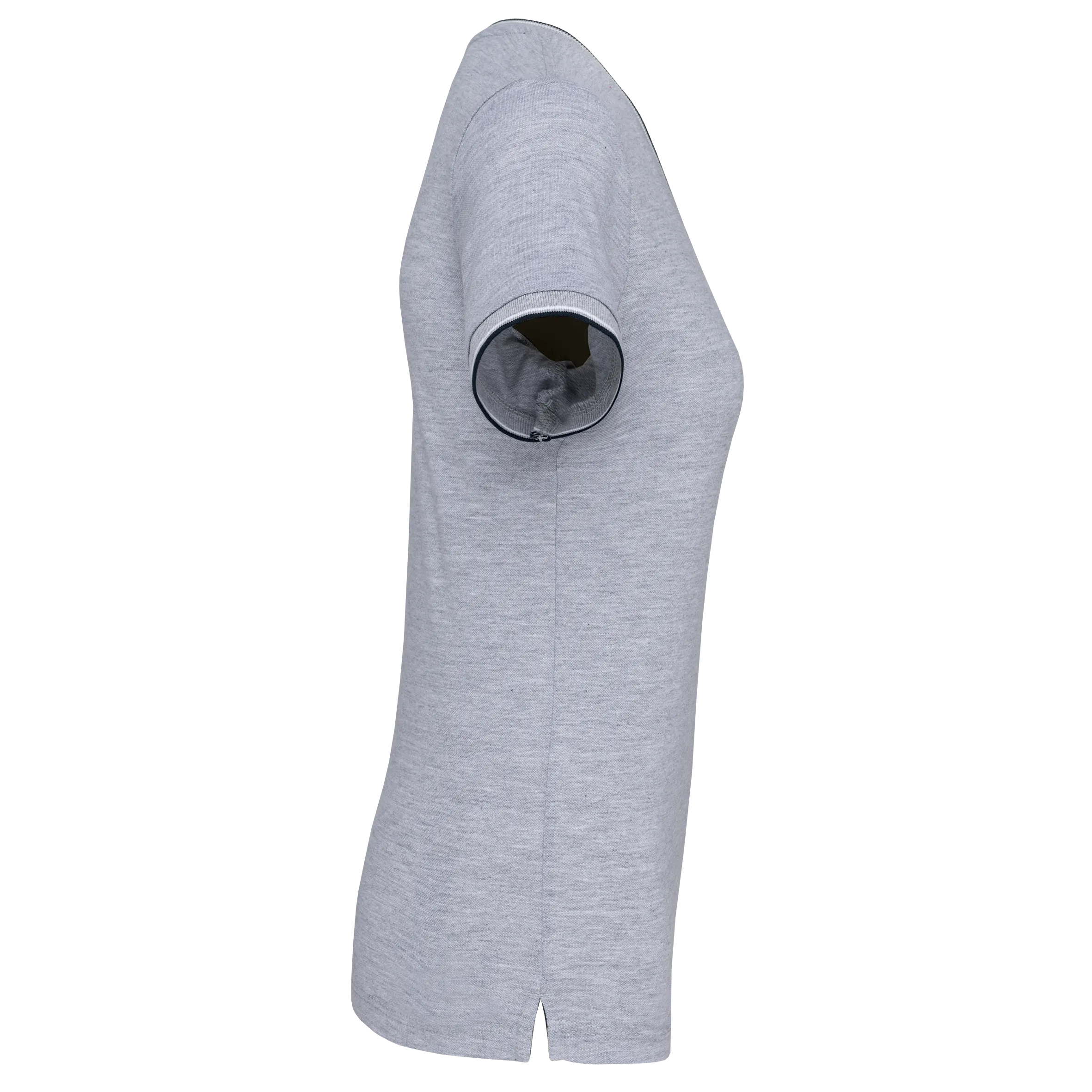 Camiseta de punto piqué con cuello de pico mujer