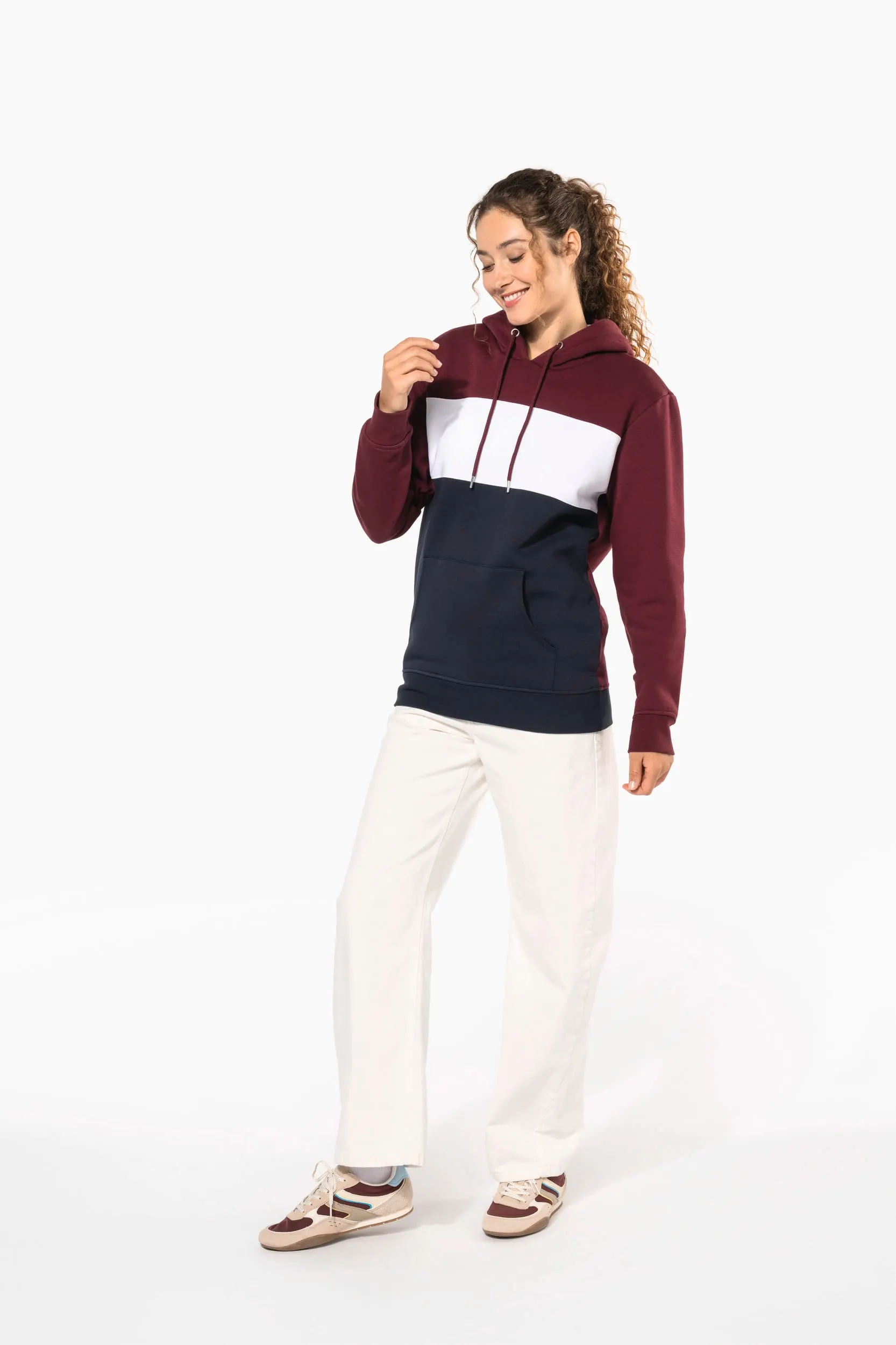 Sudadera tricolor con capucha unisex