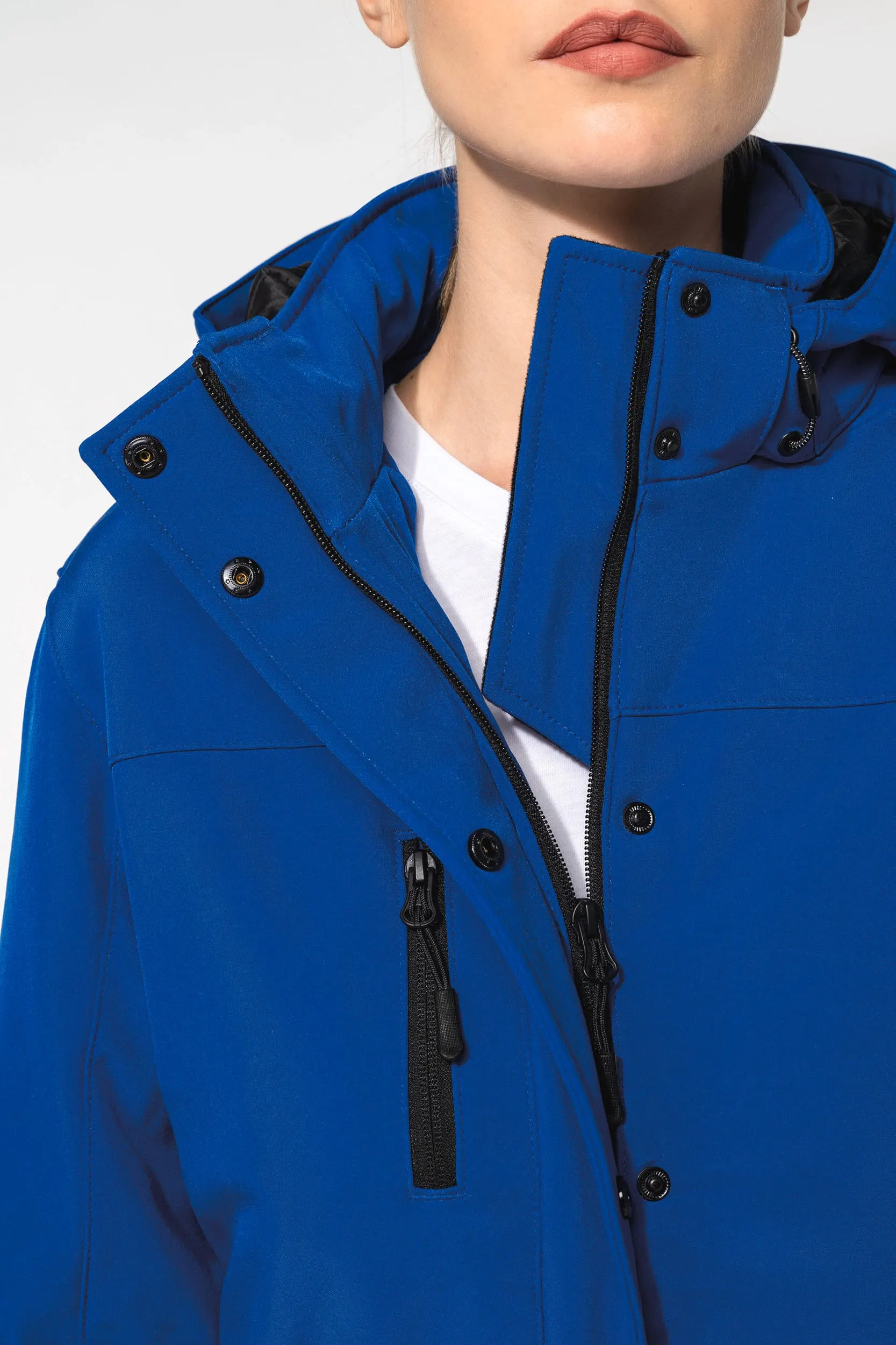 Parka softshell acolchada con capucha mujer