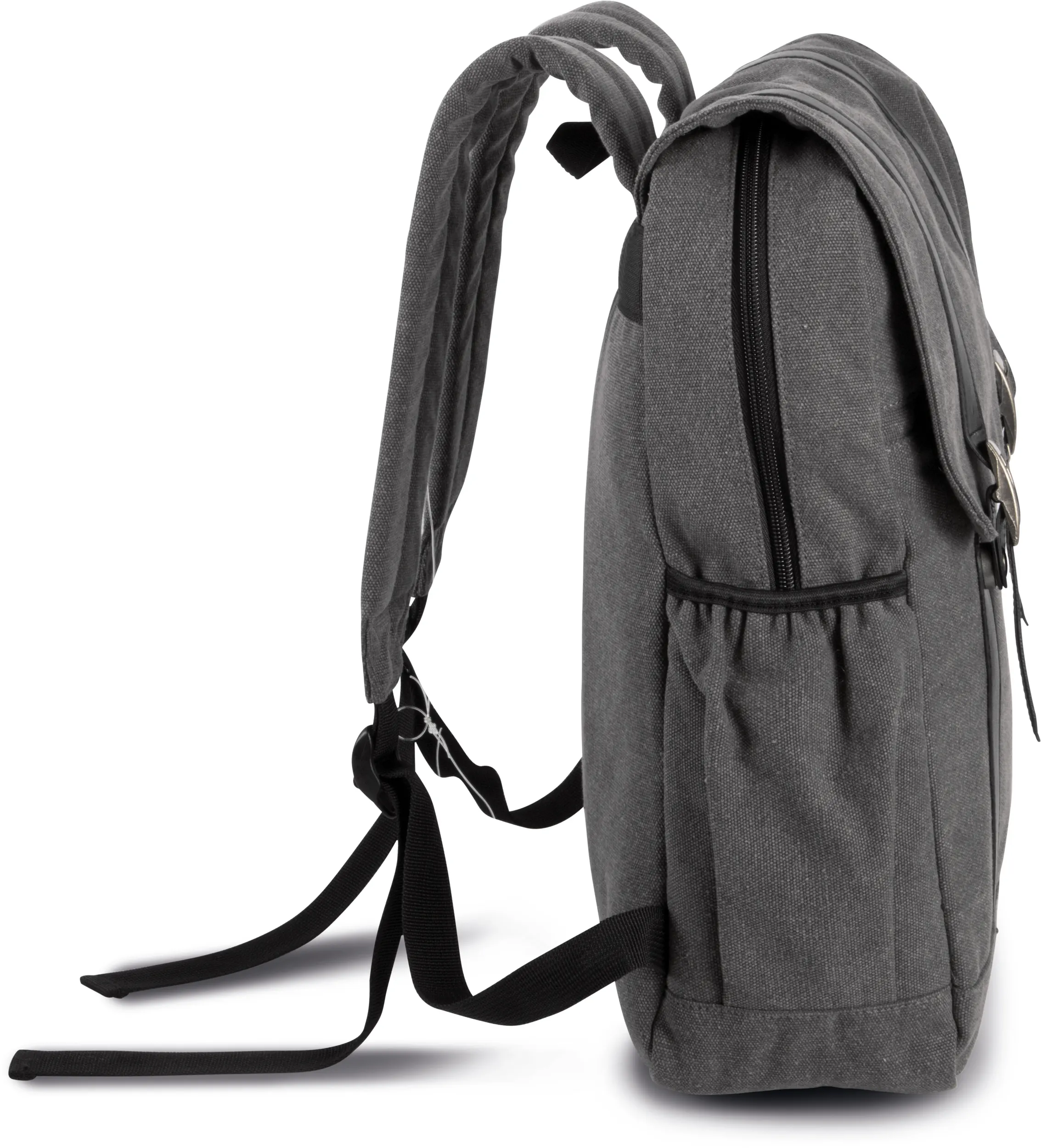 Mochila de tejido canvas con solapa