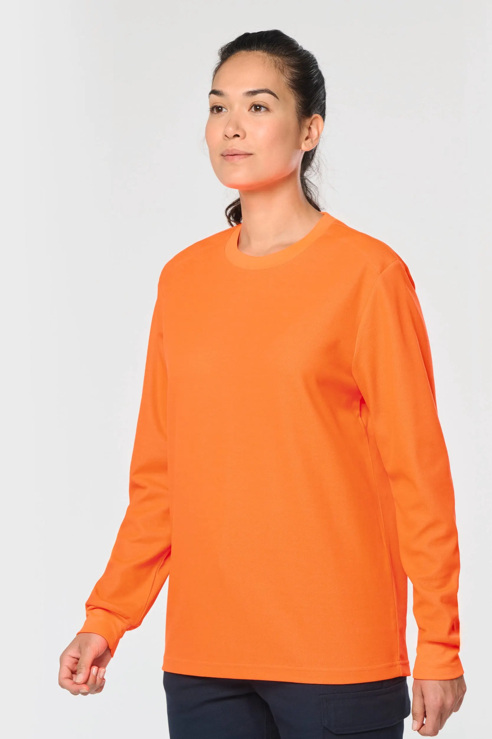 Camiseta ecorresponsable manga larga algodón/poliéster unisex